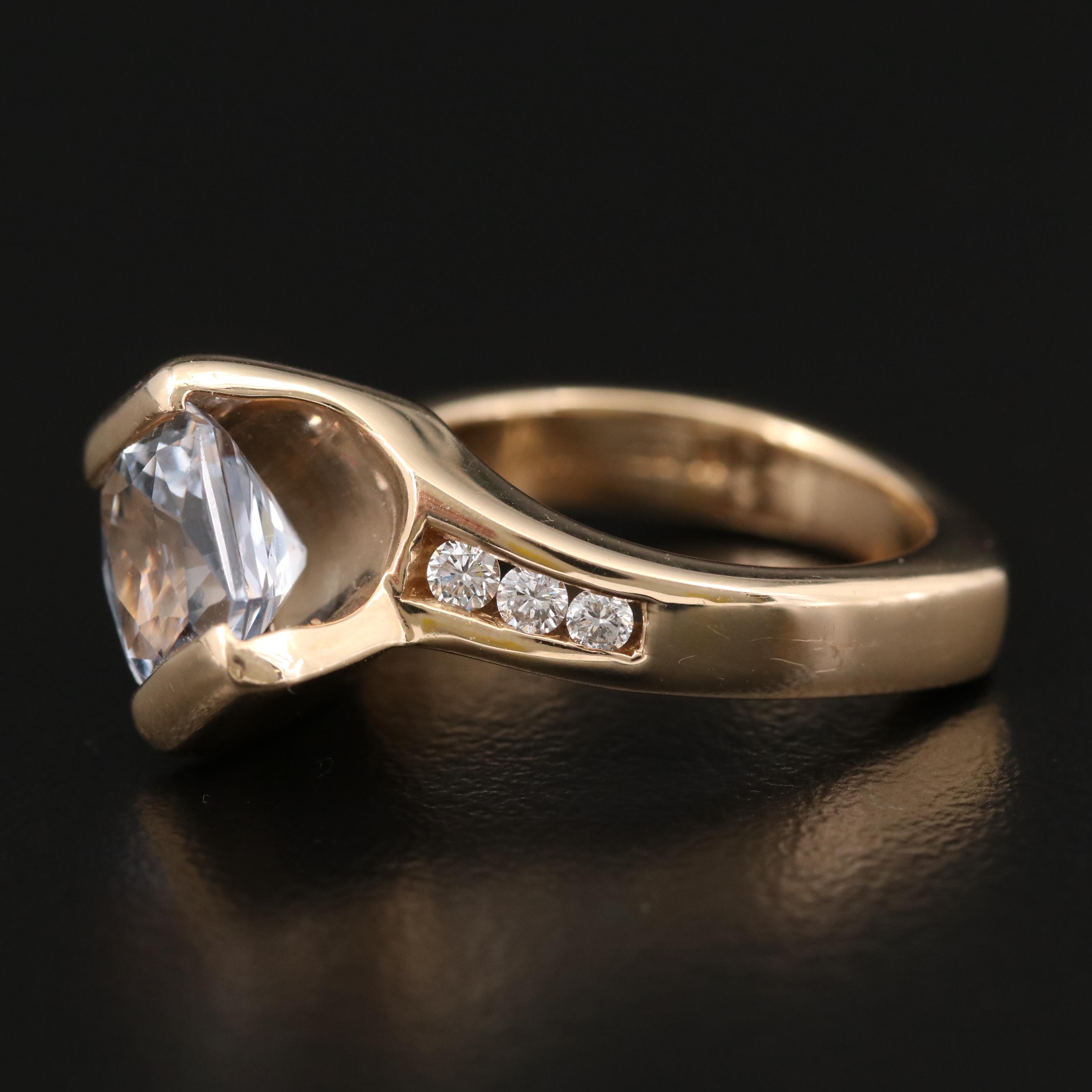 Mikhail Epelmann 14K Yellow Gold Sapphire and Diamond Ring