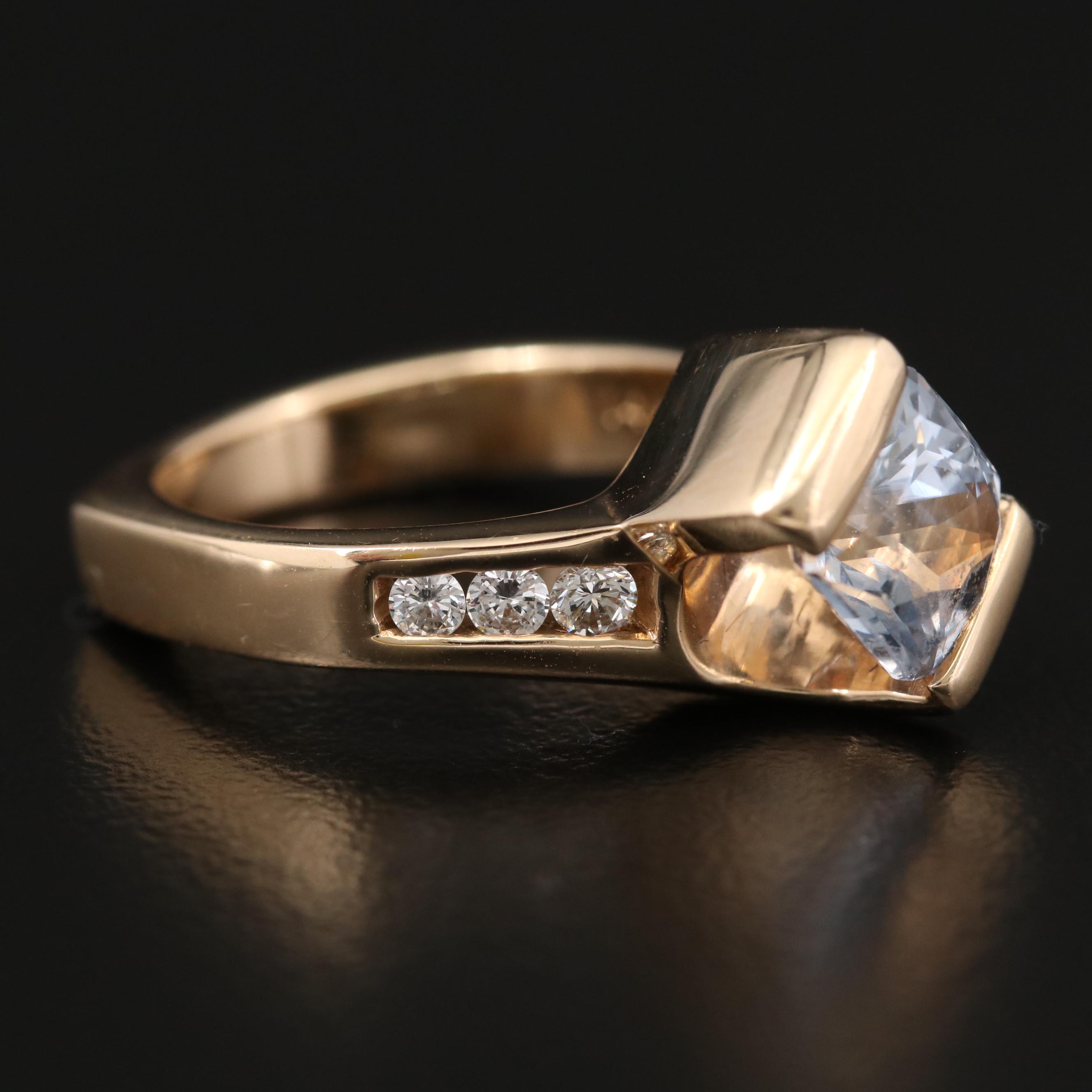 Mikhail Epelmann 14K Yellow Gold Sapphire and Diamond Ring