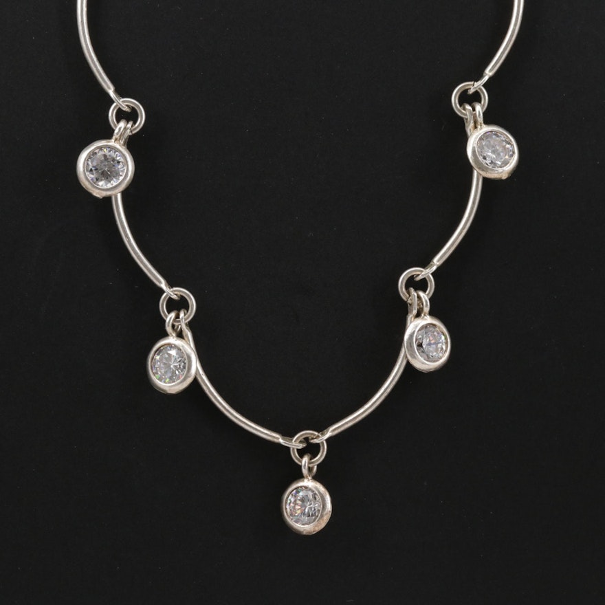 Sterling Silver Cubic Zirconia Necklace