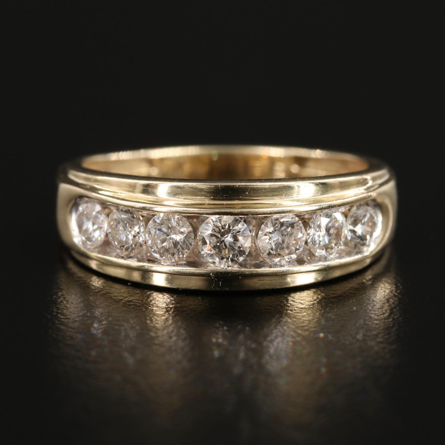 10K Yellow Gold 1.02 CTW Diamond Channel Ring