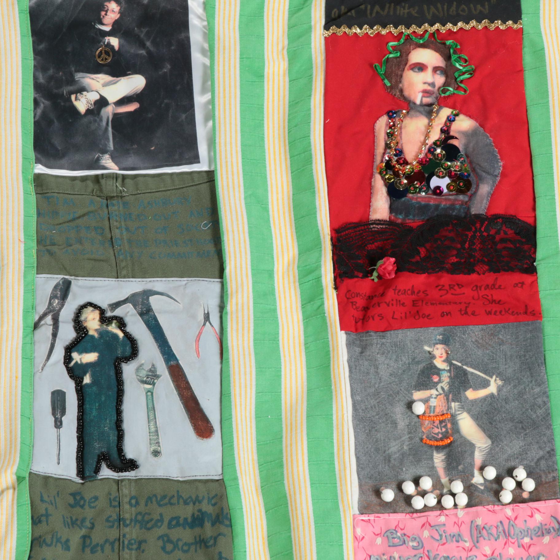 Fiber Art Assemblage Wall Hanging Attributed to Barbara Hershey