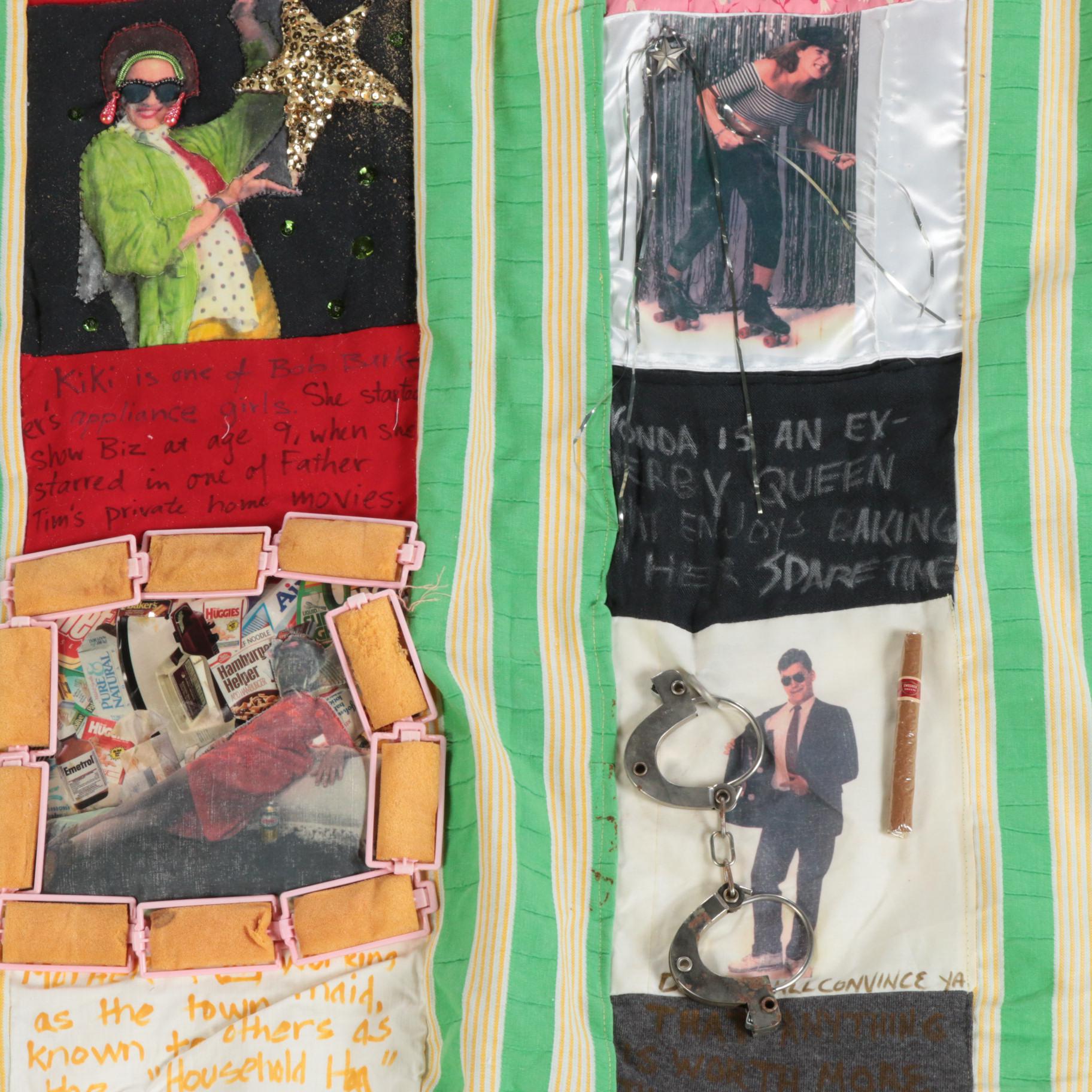 Fiber Art Assemblage Wall Hanging Attributed to Barbara Hershey