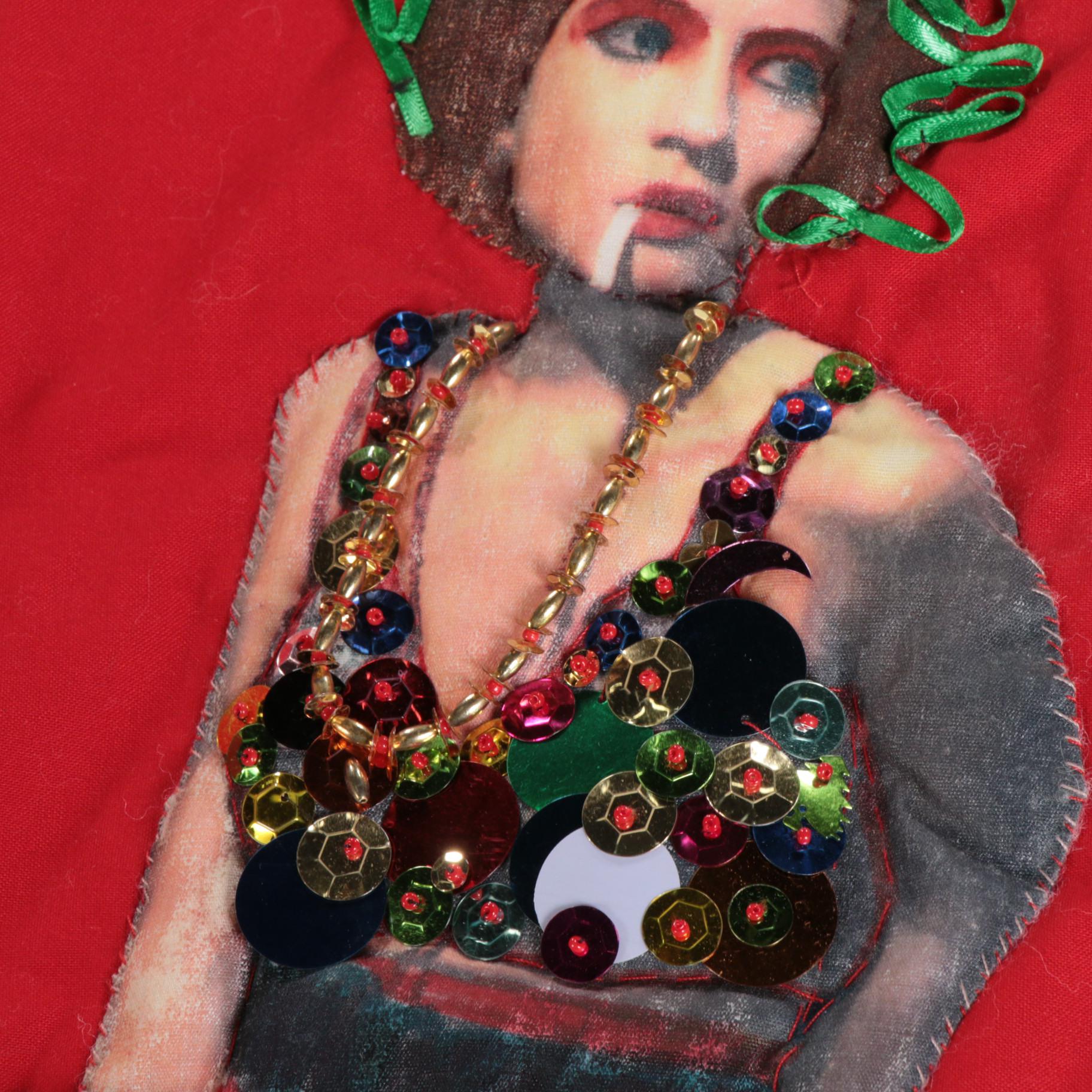 Fiber Art Assemblage Wall Hanging Attributed to Barbara Hershey