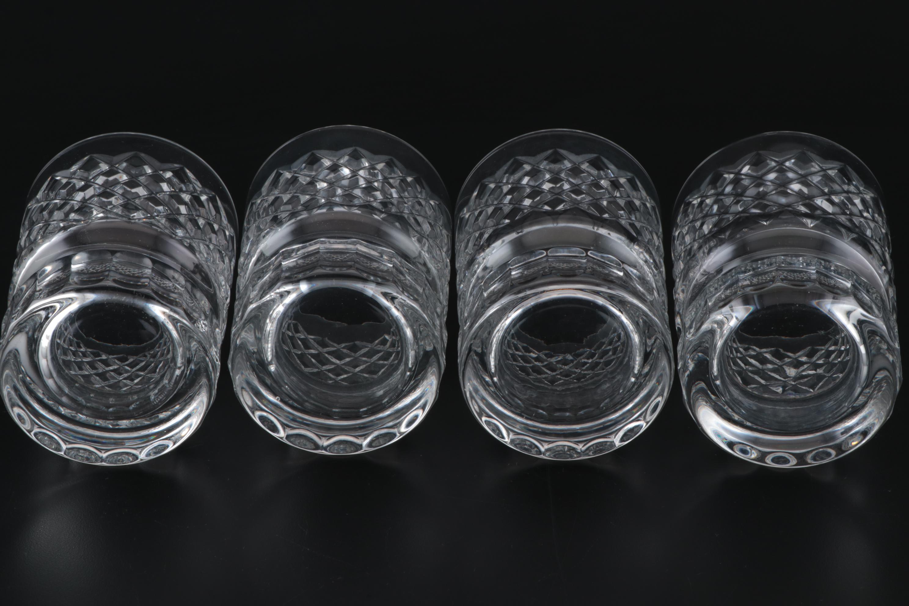 Cut Crystal Footed Old Fashioned Glasses, Vintage