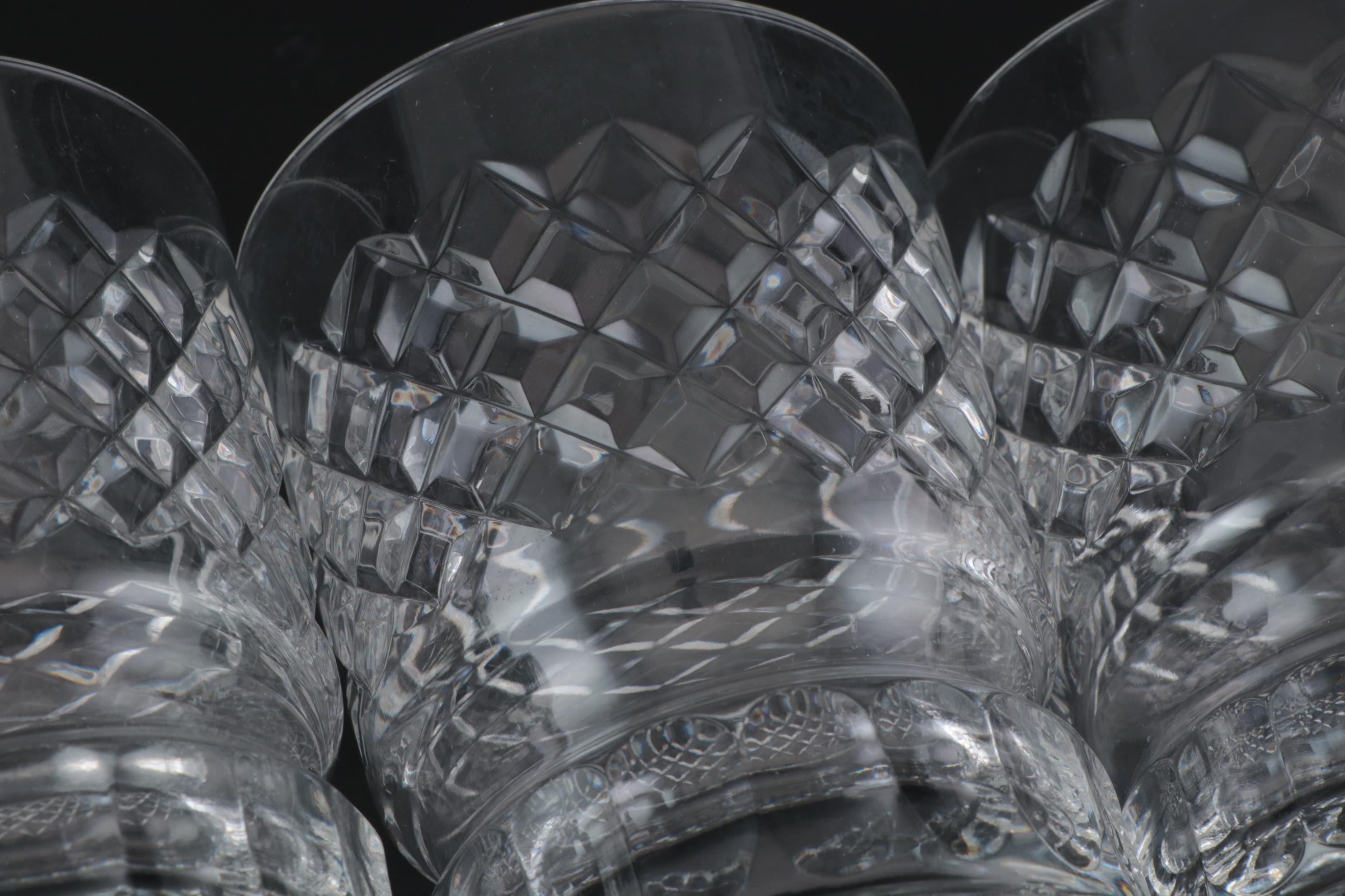 Cut Crystal Footed Old Fashioned Glasses, Vintage