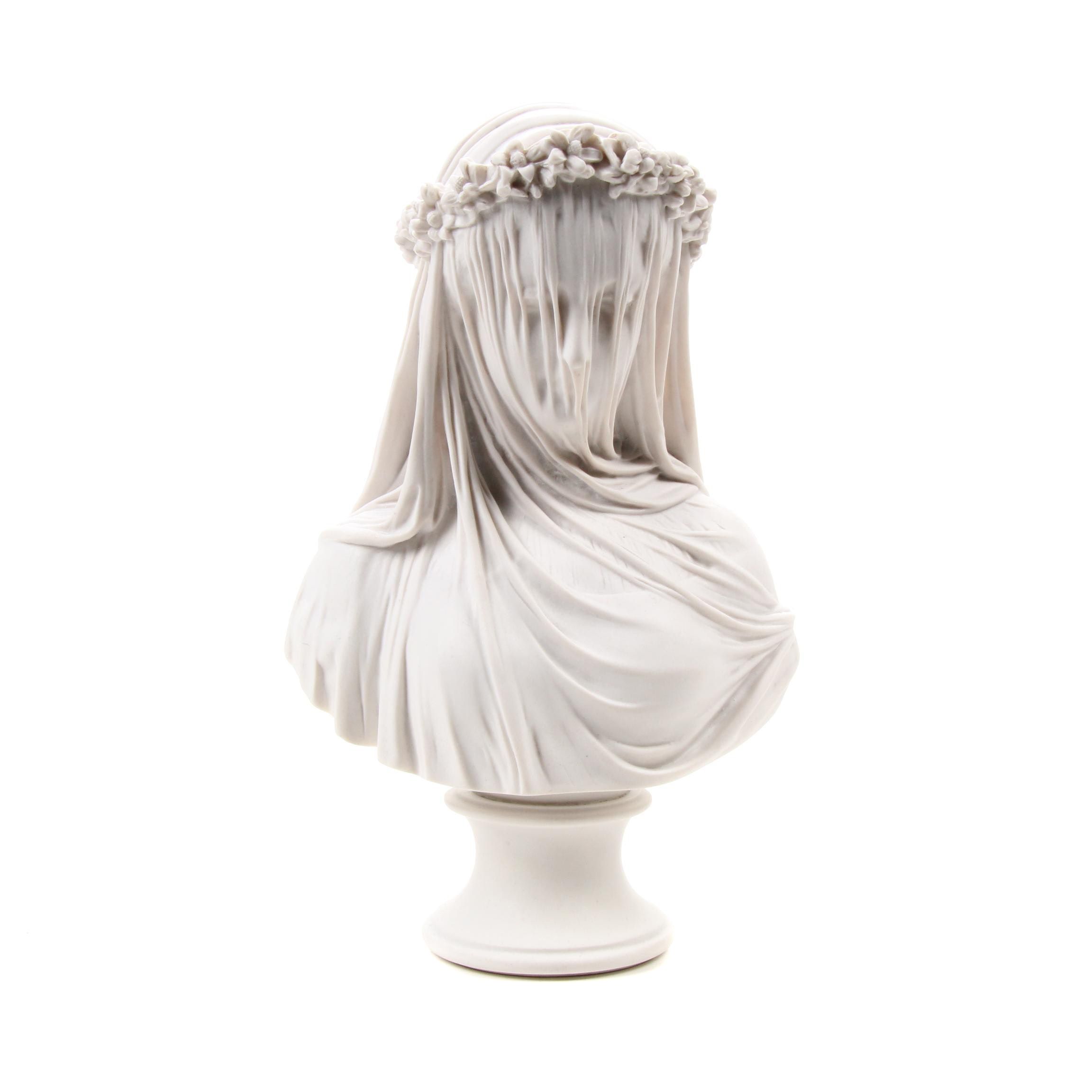 Sculptured Arts Studio Bust "The Veiled Bride" After Raffaele Monti