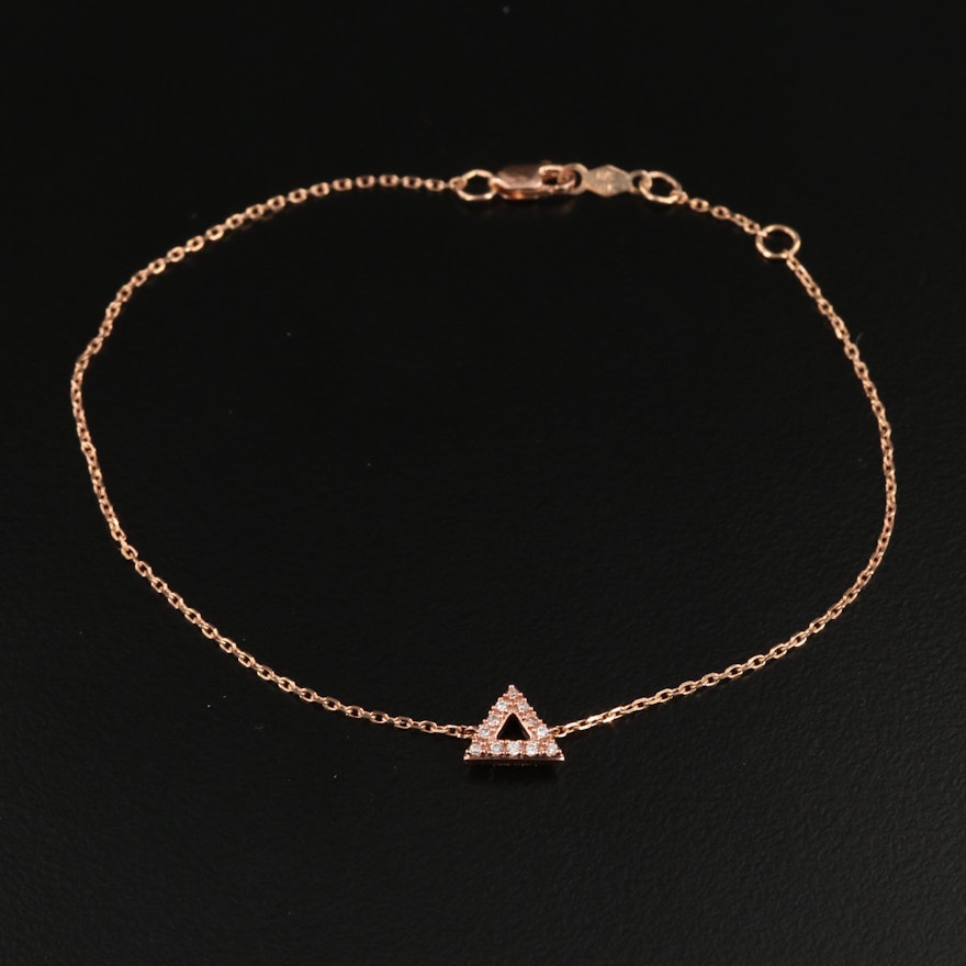 10K Rose Gold Diamond Bracelet