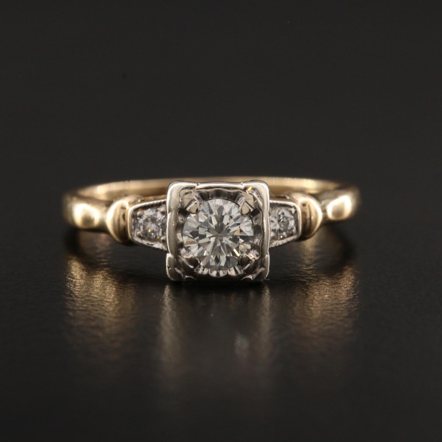 14K Yellow Gold Diamond Ring