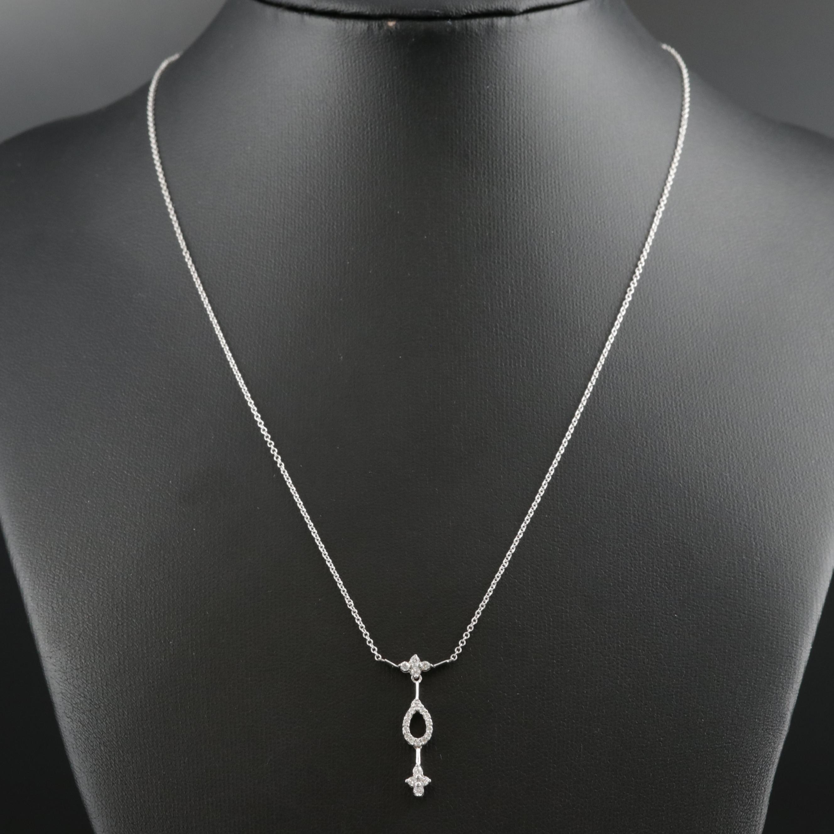 14K White Gold Diamond Necklace