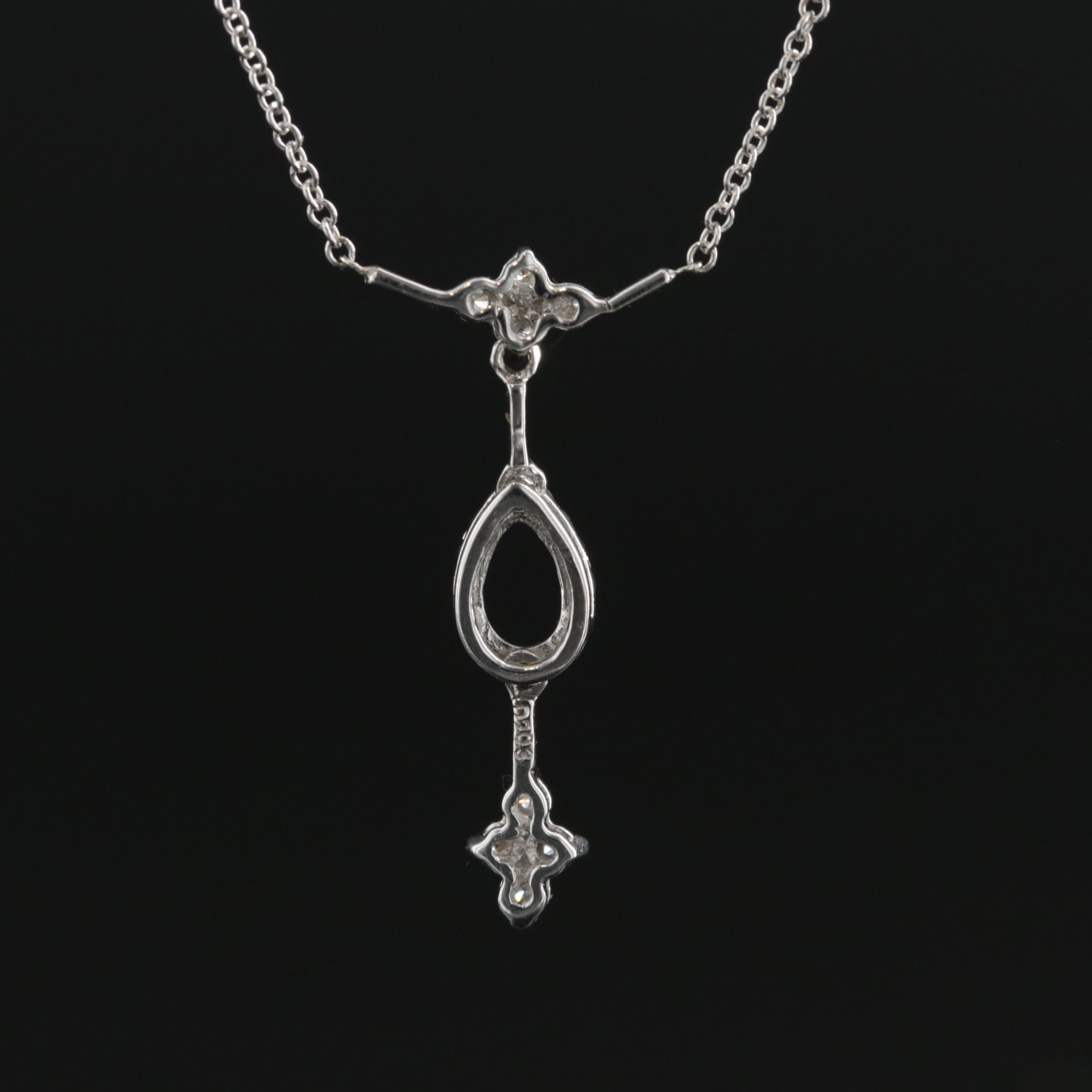14K White Gold Diamond Necklace