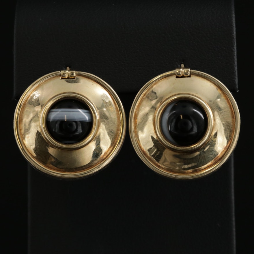 Vintage Paloma Picasso for Tiffany & Co. Sterling and 18K Onyx Earrings