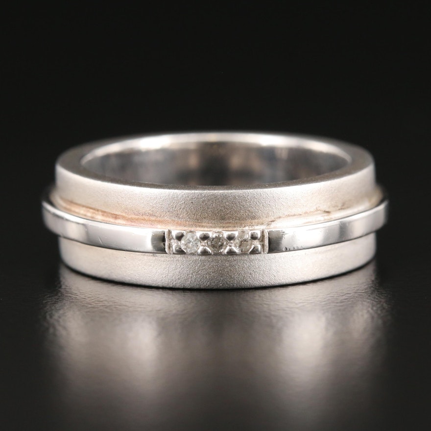 Sterling Silver Diamond Band