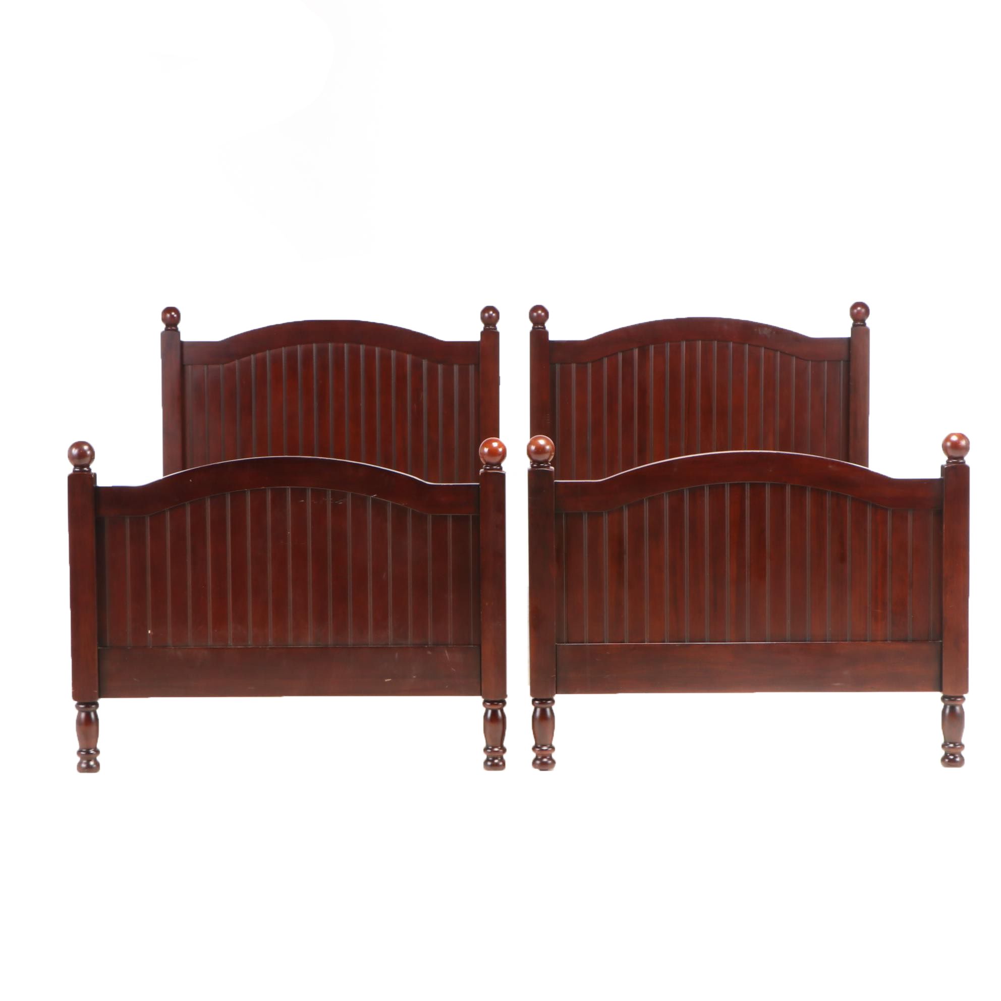 Pottery Barn Kids Matching Cherry Finish Twin Size Bed Frames, Contemporary