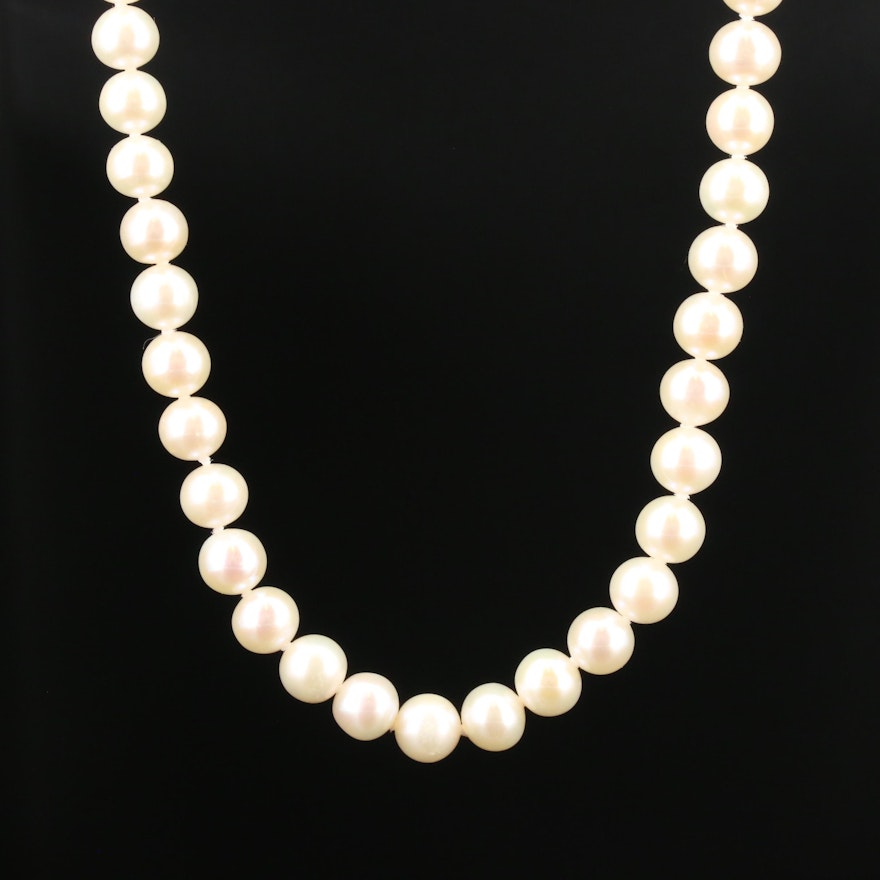 Sterling Silver Pearl Beaded Necklace