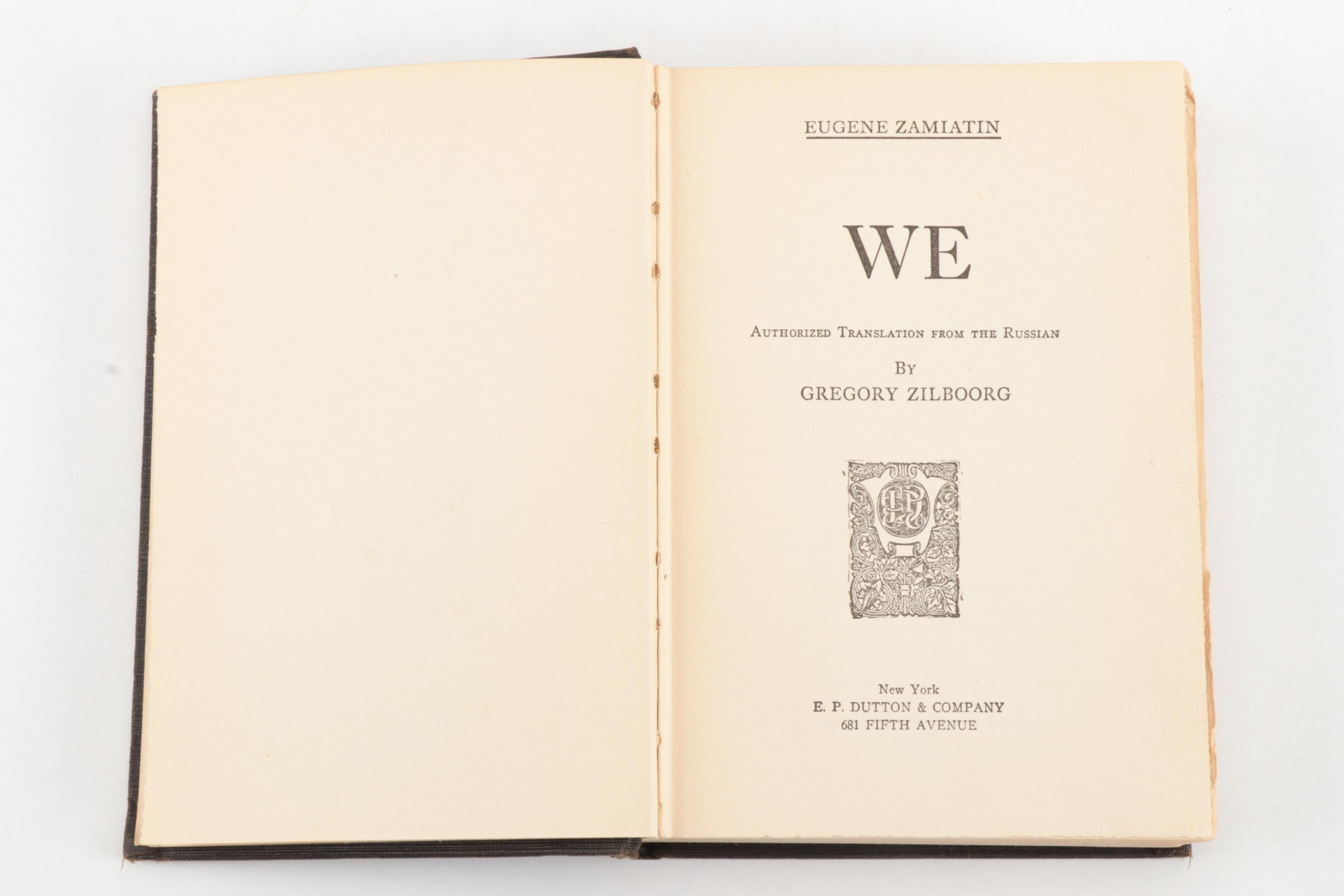 First Edition, First Printing "We" by Eugene Zamiatin, 1924