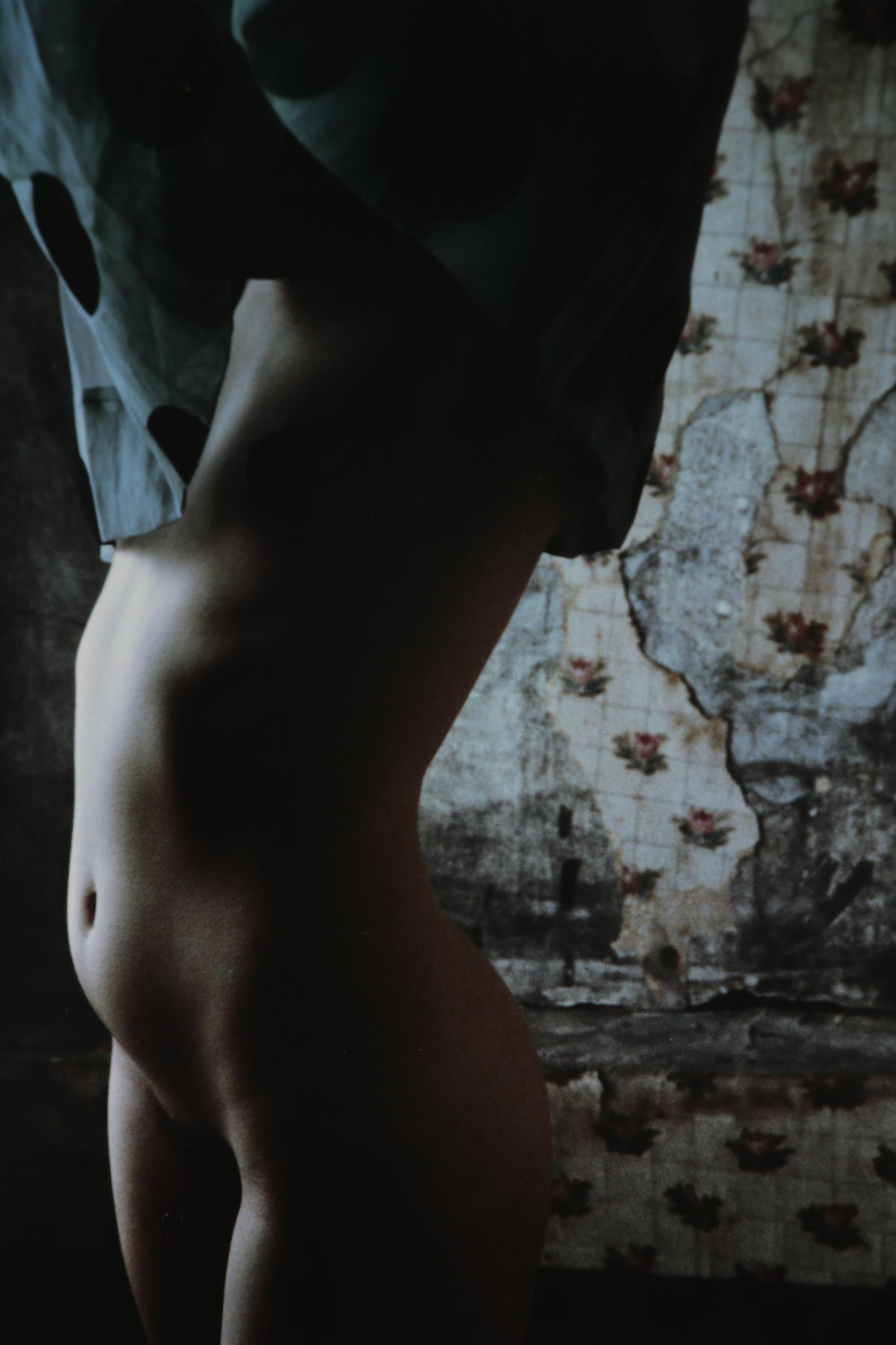 Barbara Hershey Figural Cliché Verre Photograph "Female Nude with Spotted Dress"