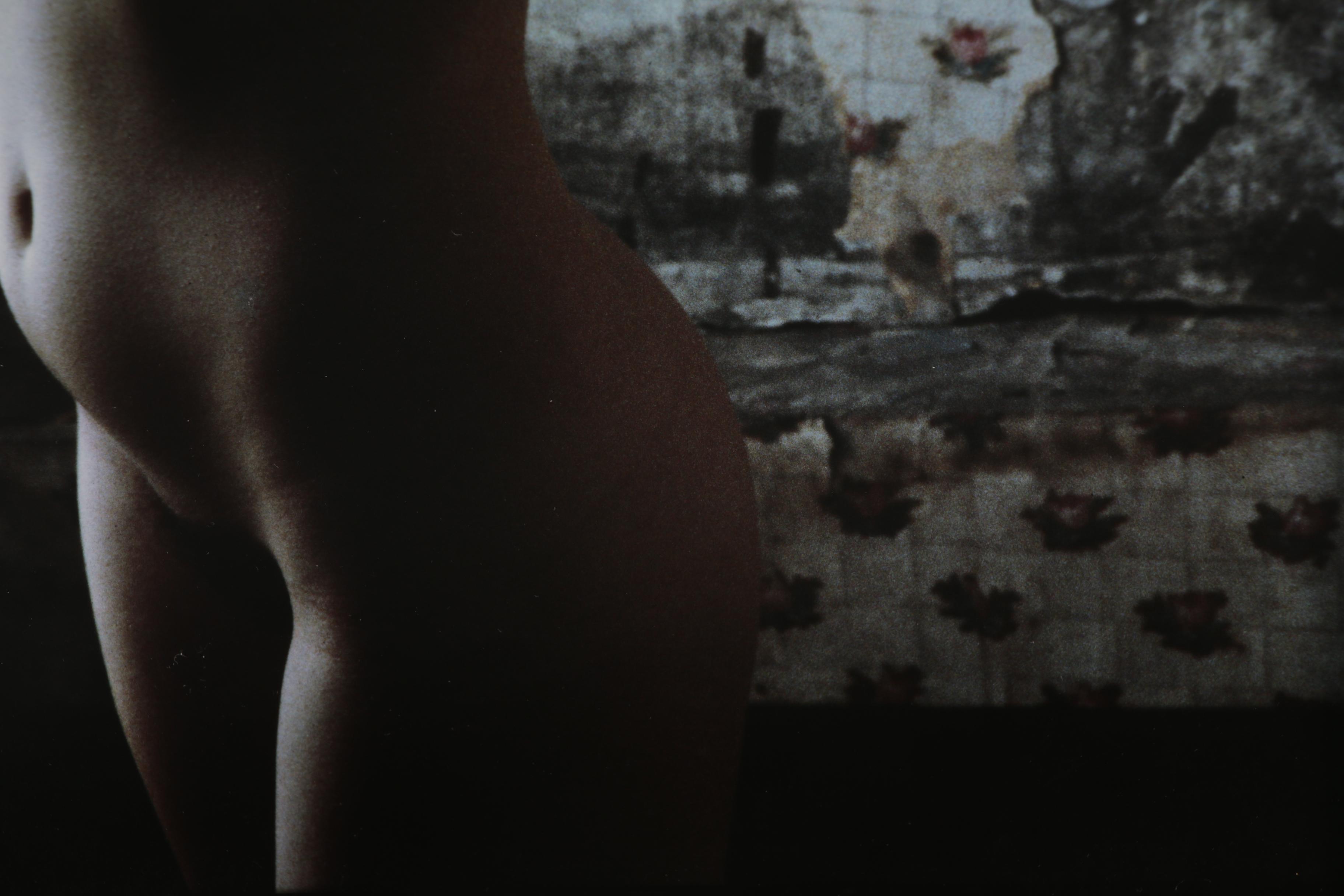 Barbara Hershey Figural Cliché Verre Photograph "Female Nude with Spotted Dress"