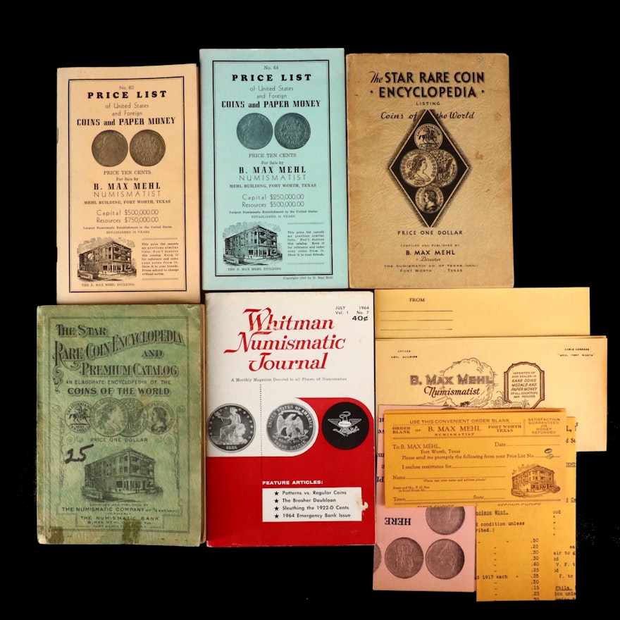 Five Vintage Numismatic Price Guide and Reference Books, Four by Max Mehl