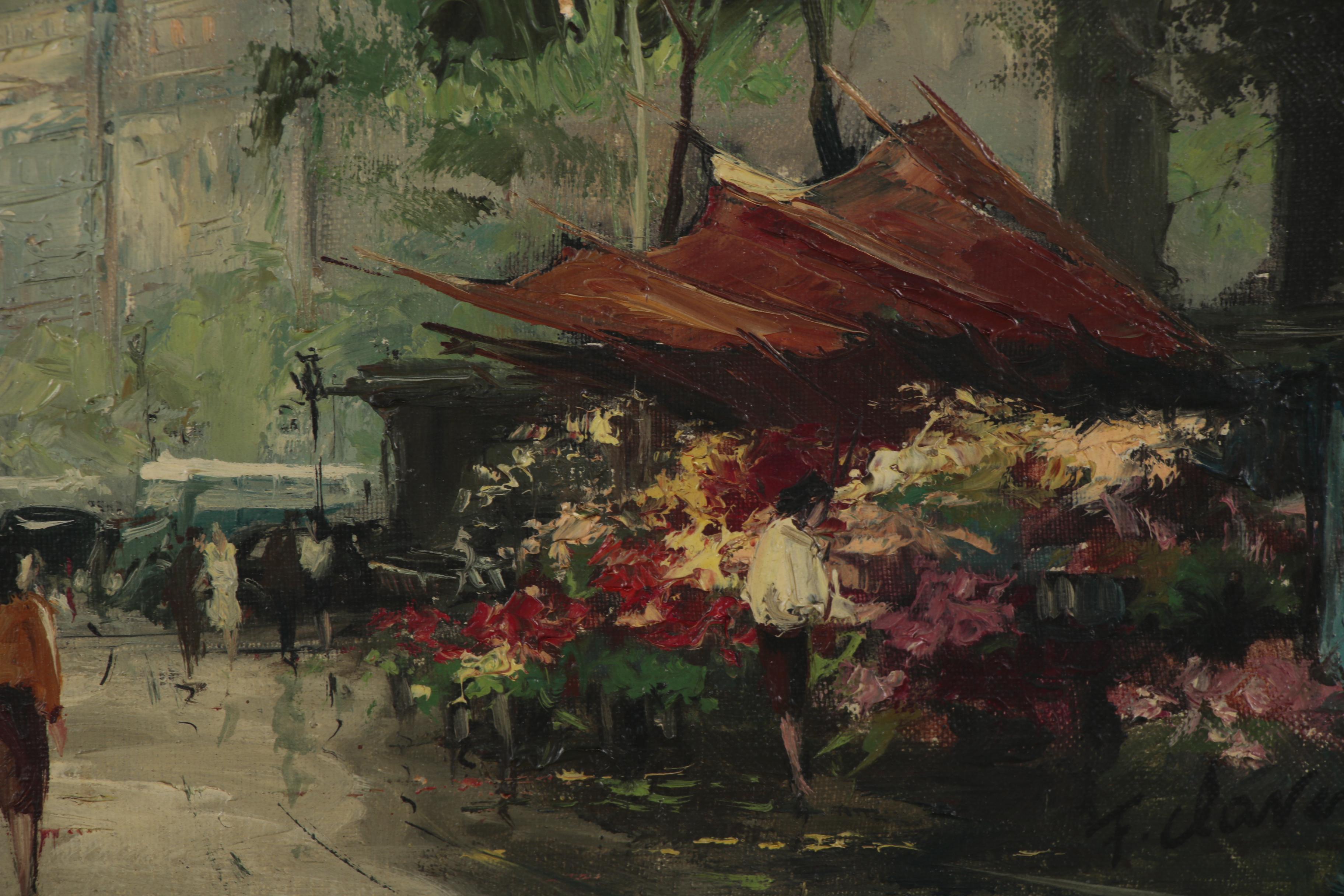 Fernand Claver Parisian Street Scene Oil Painting "La Madeleine"