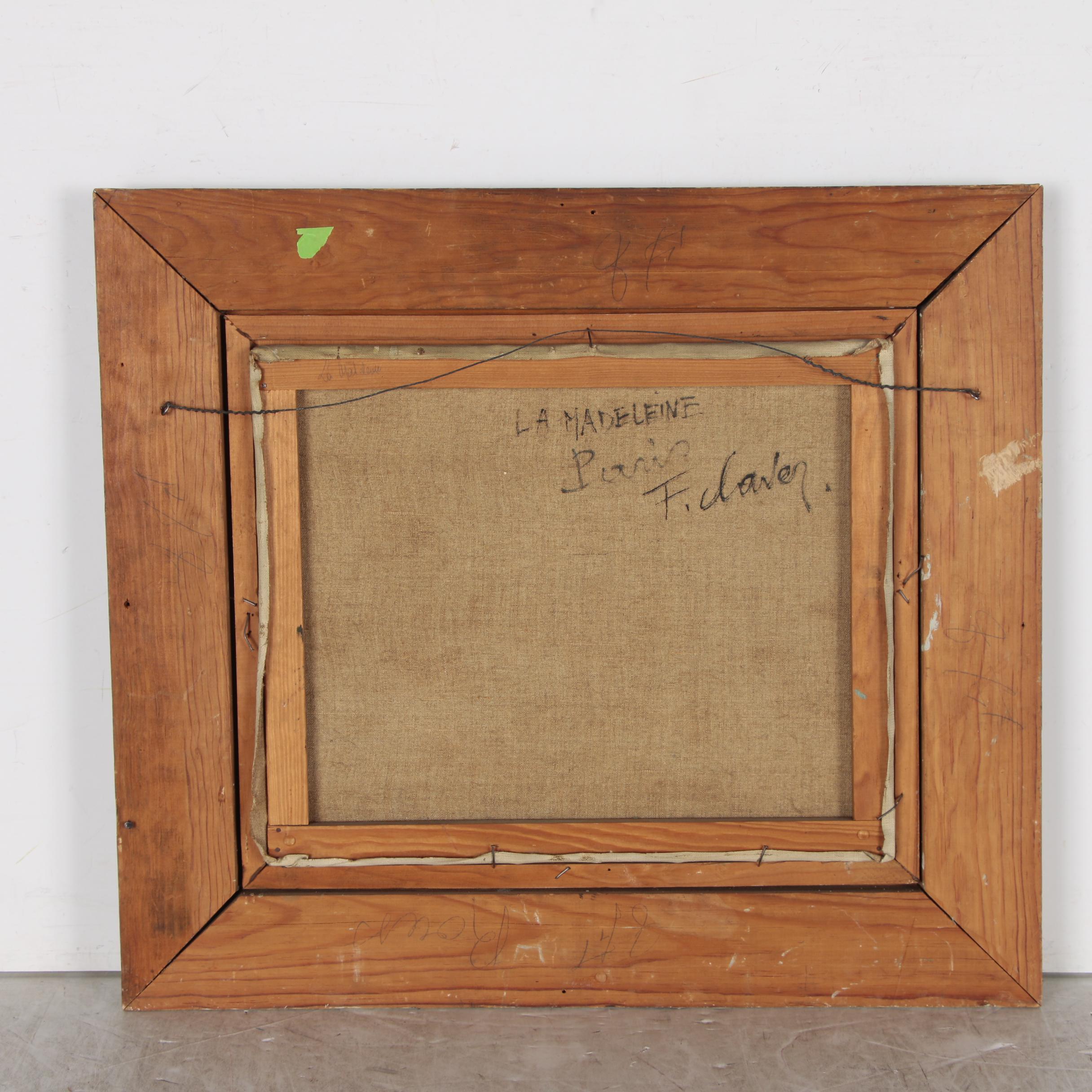 Fernand Claver Parisian Street Scene Oil Painting "La Madeleine"