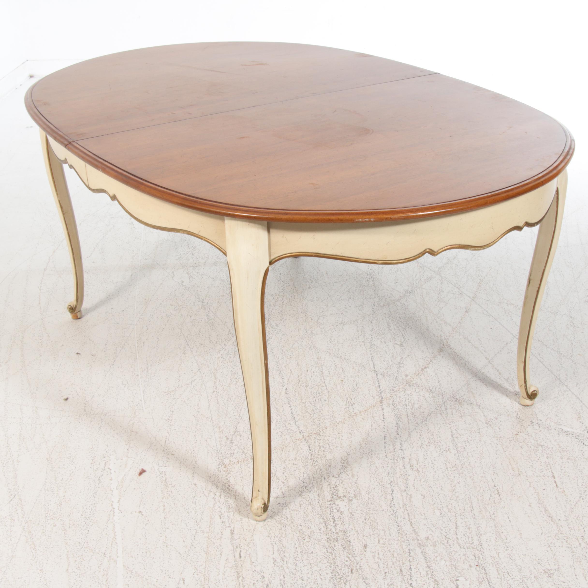 Davis Cabinet Co. French Provincial Style Painted Dining Set, Late 20th C.