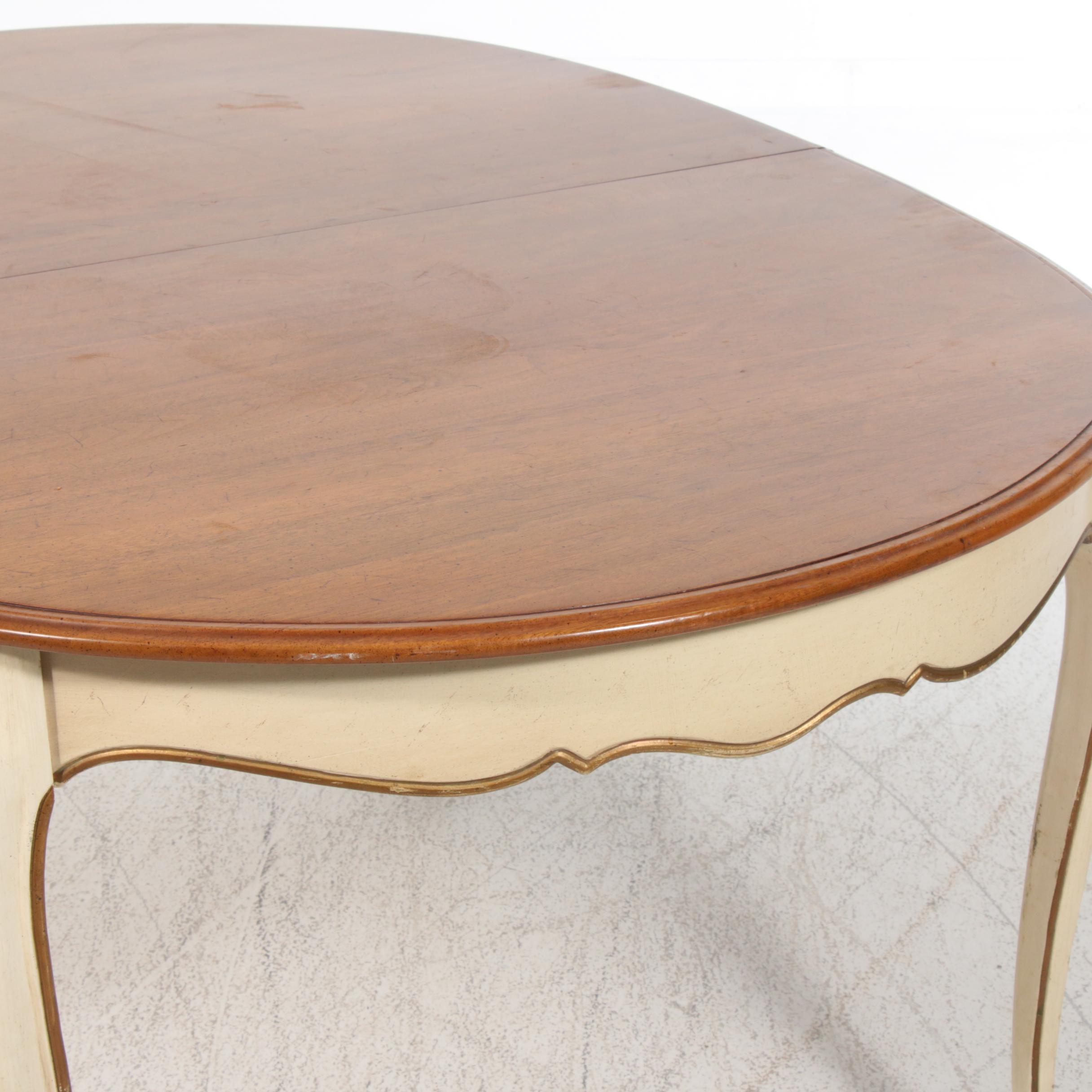 Davis Cabinet Co. French Provincial Style Painted Dining Set, Late 20th C.