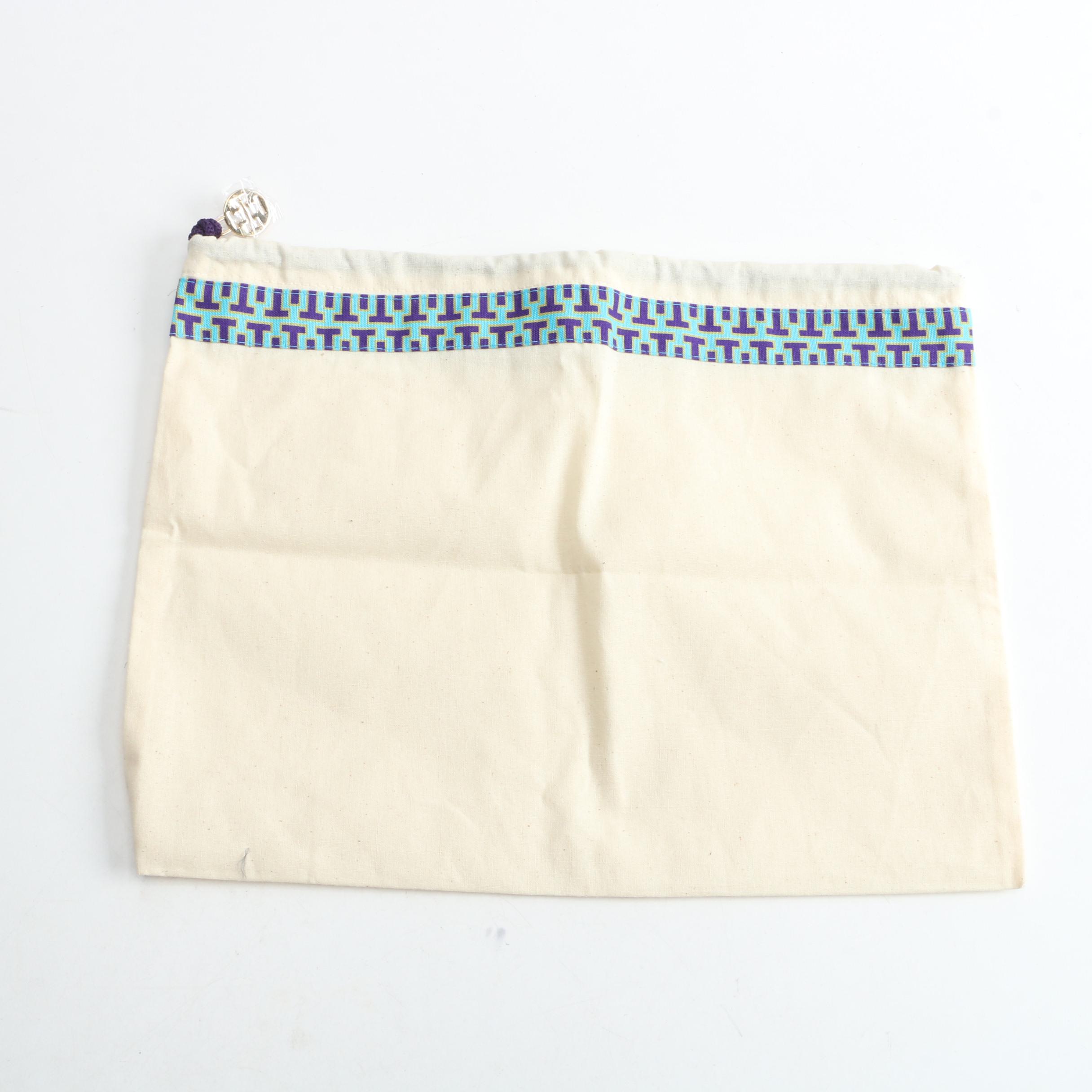 Tory Burch 2017 Collection Navy Ostrich Feather Bag with Gemini Chain Handle