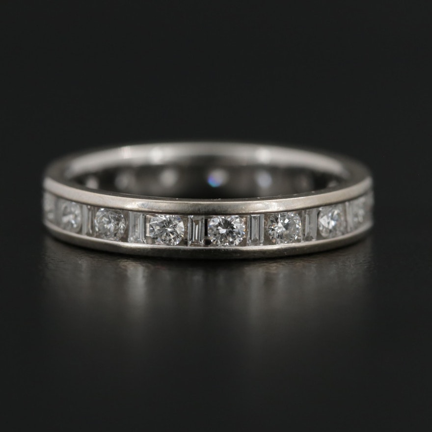 14K White Gold 1.08 CTW Diamond Eternity Band