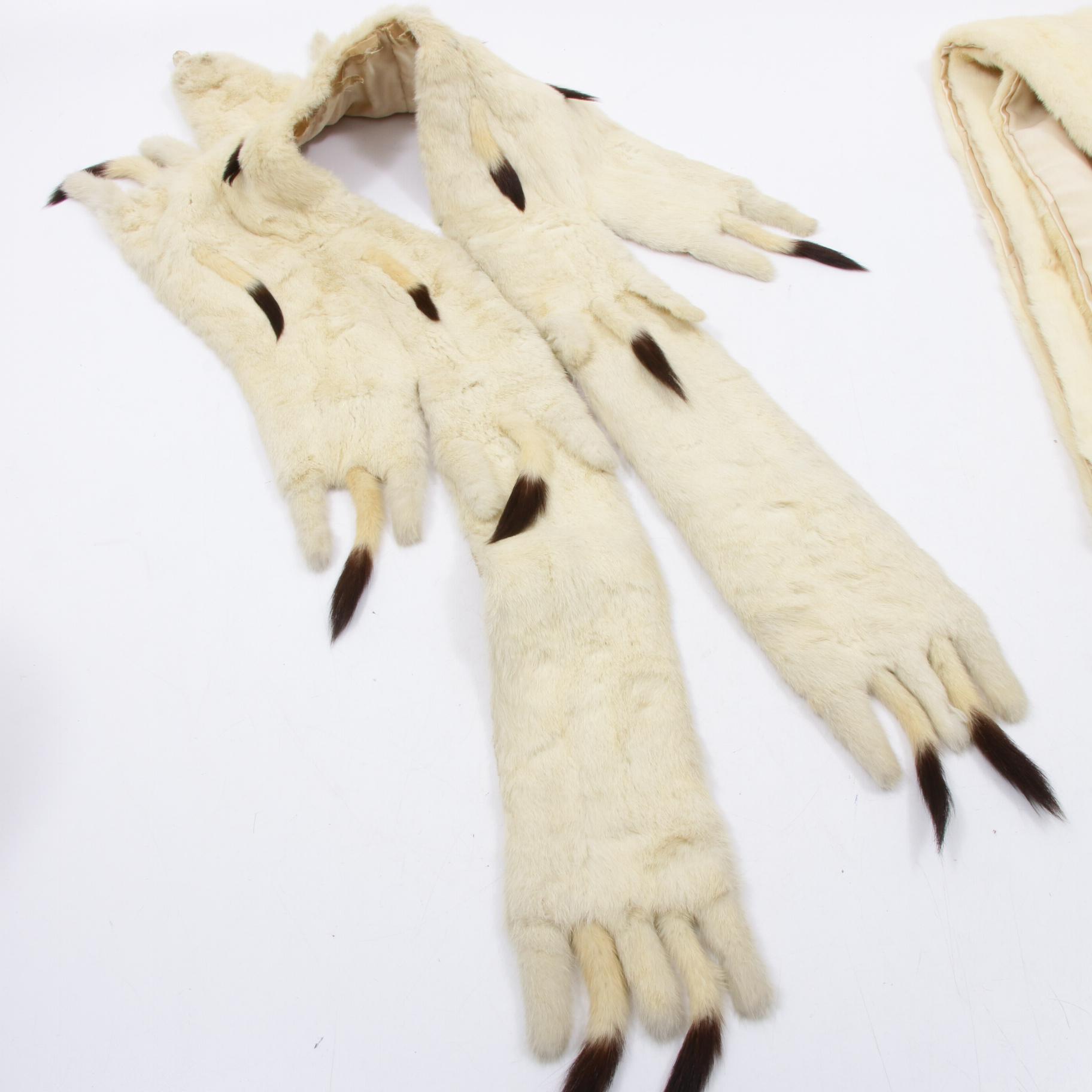 Ermine Fur Stole, Shawl, and Collar, Vintage
