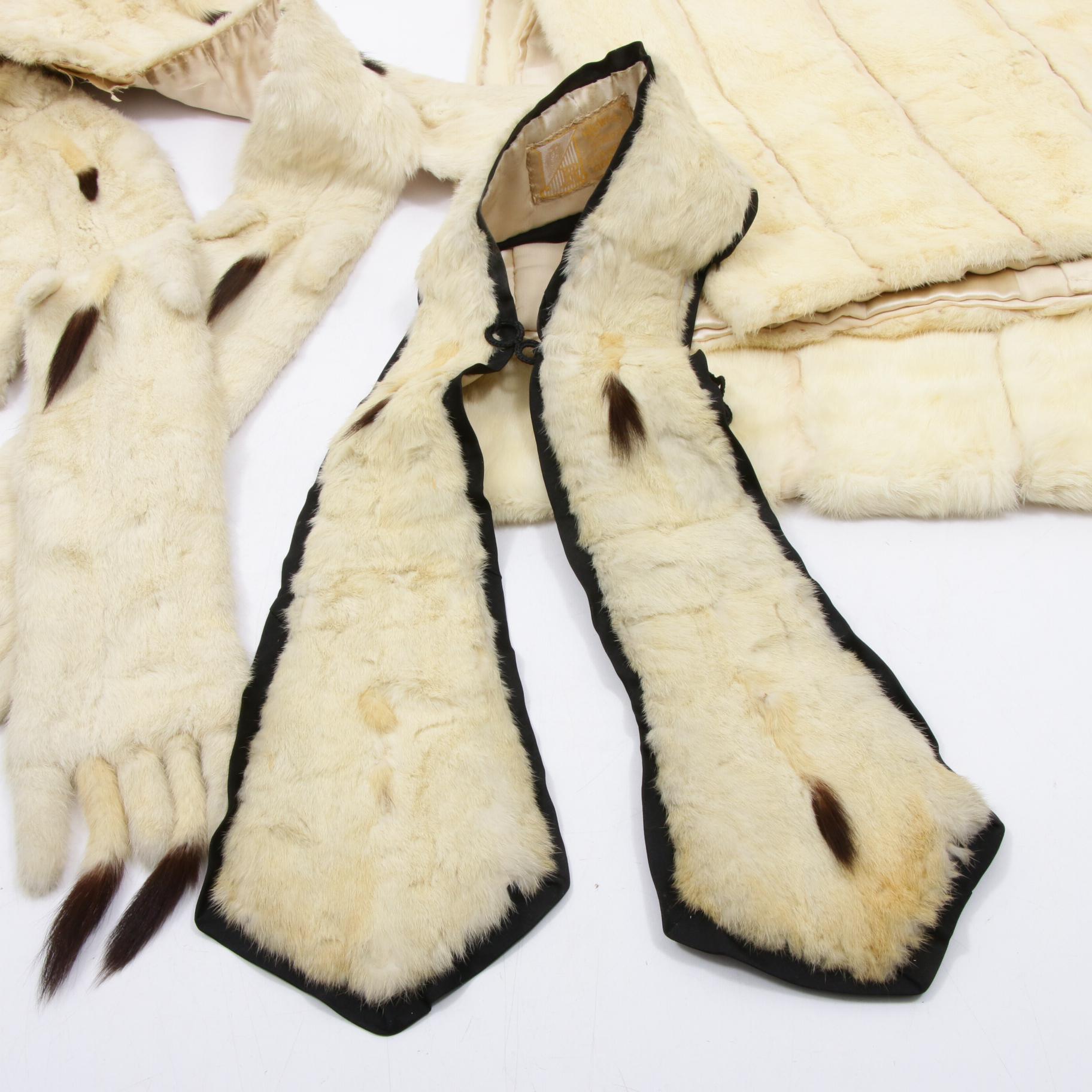 Ermine Fur Stole, Shawl, and Collar, Vintage