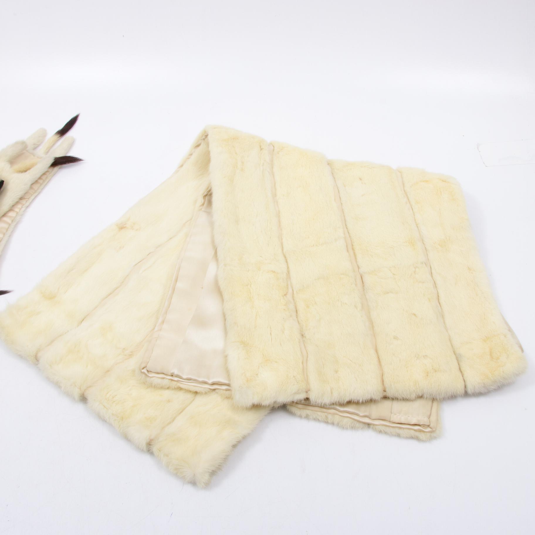 Ermine Fur Stole, Shawl, and Collar, Vintage