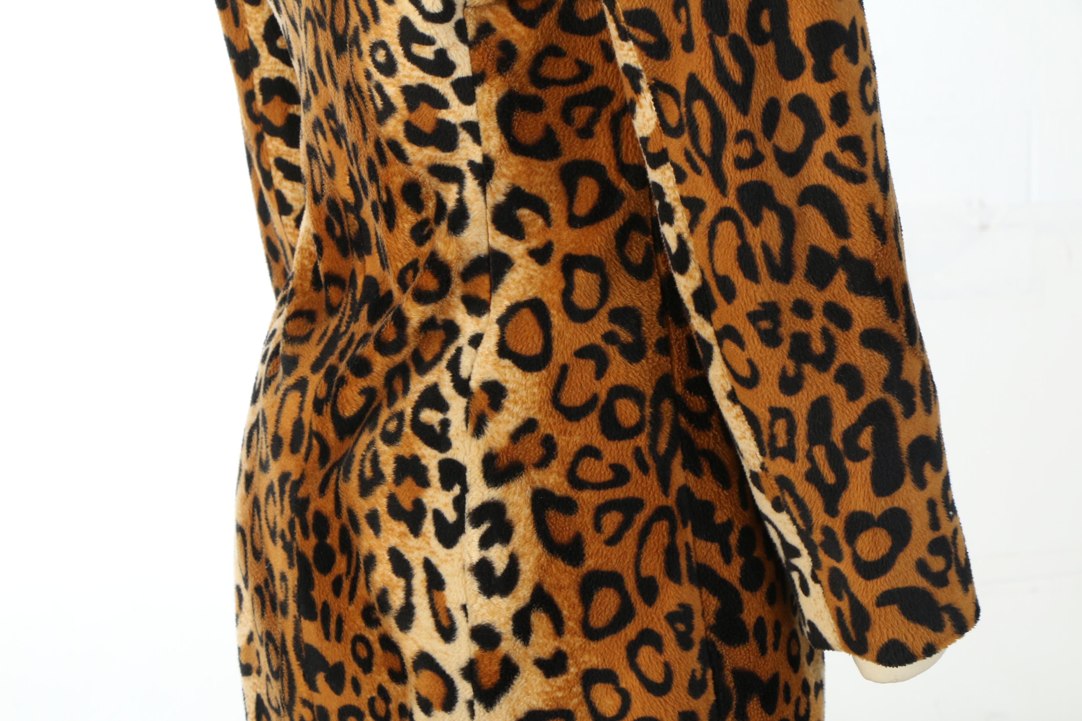 Susan Lucci Leopard Print Faux Fur Coat Signed by Susan Lucci