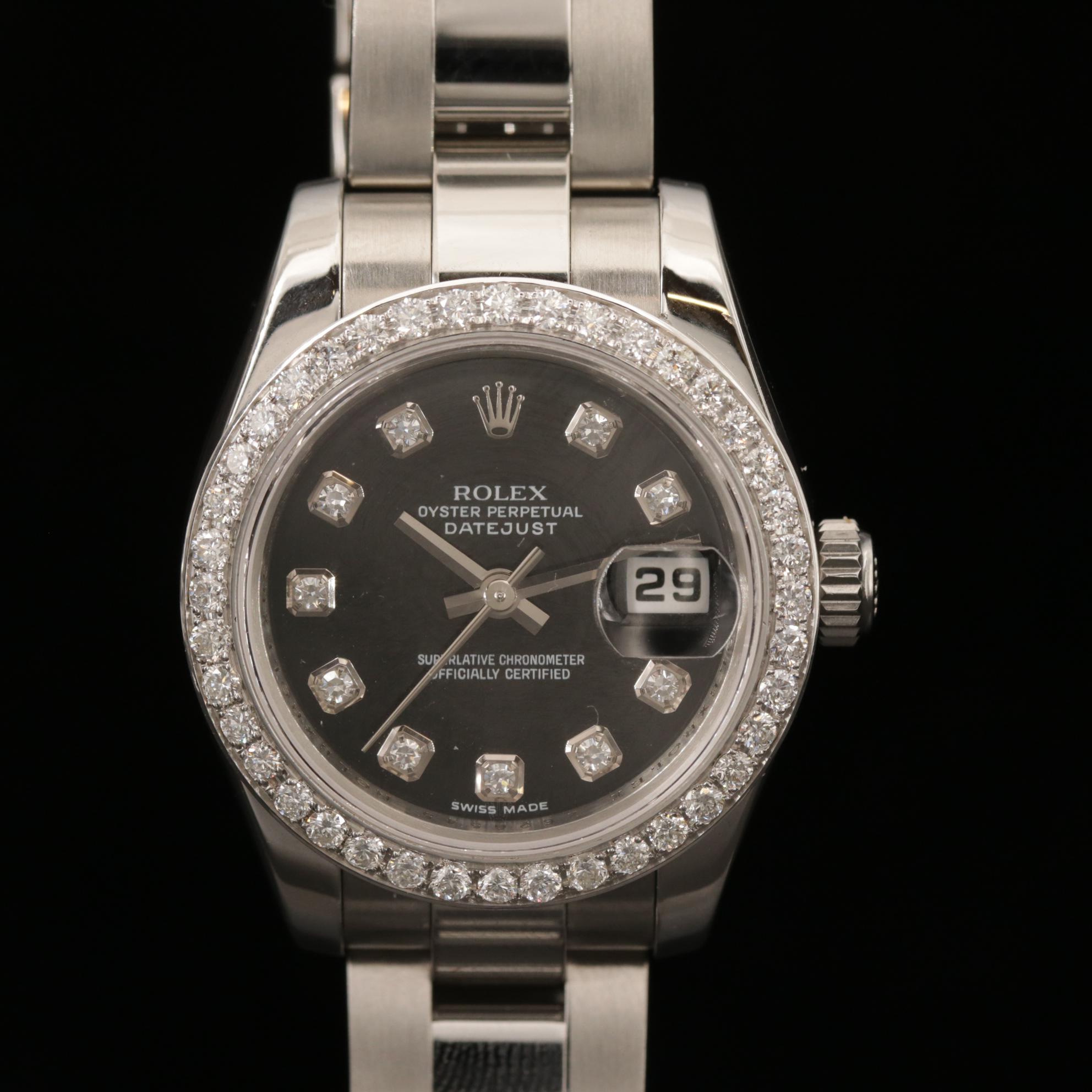 Rolex Datejust Diamond and Stainless Steel Watch, 2007