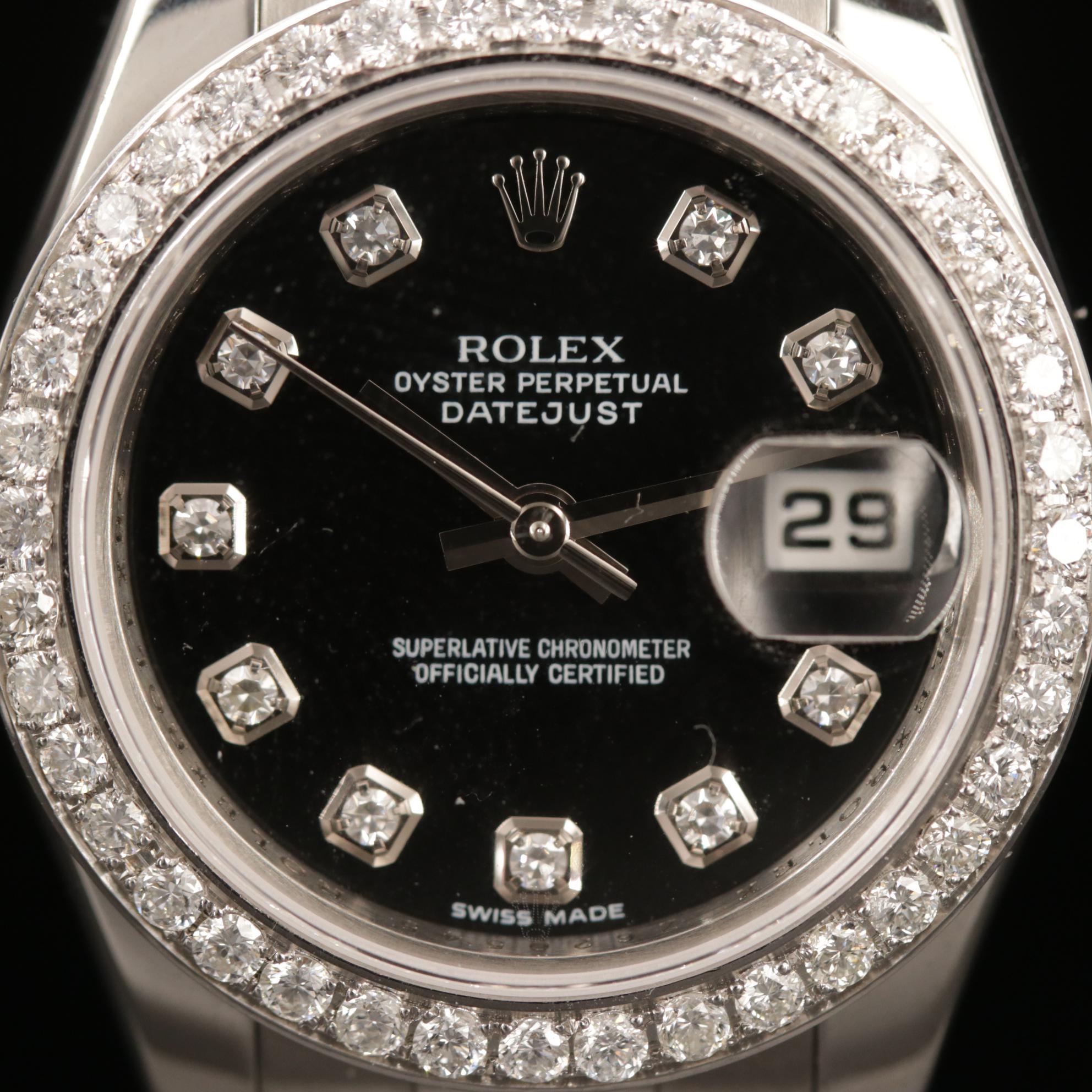 Rolex Datejust Diamond and Stainless Steel Watch, 2007