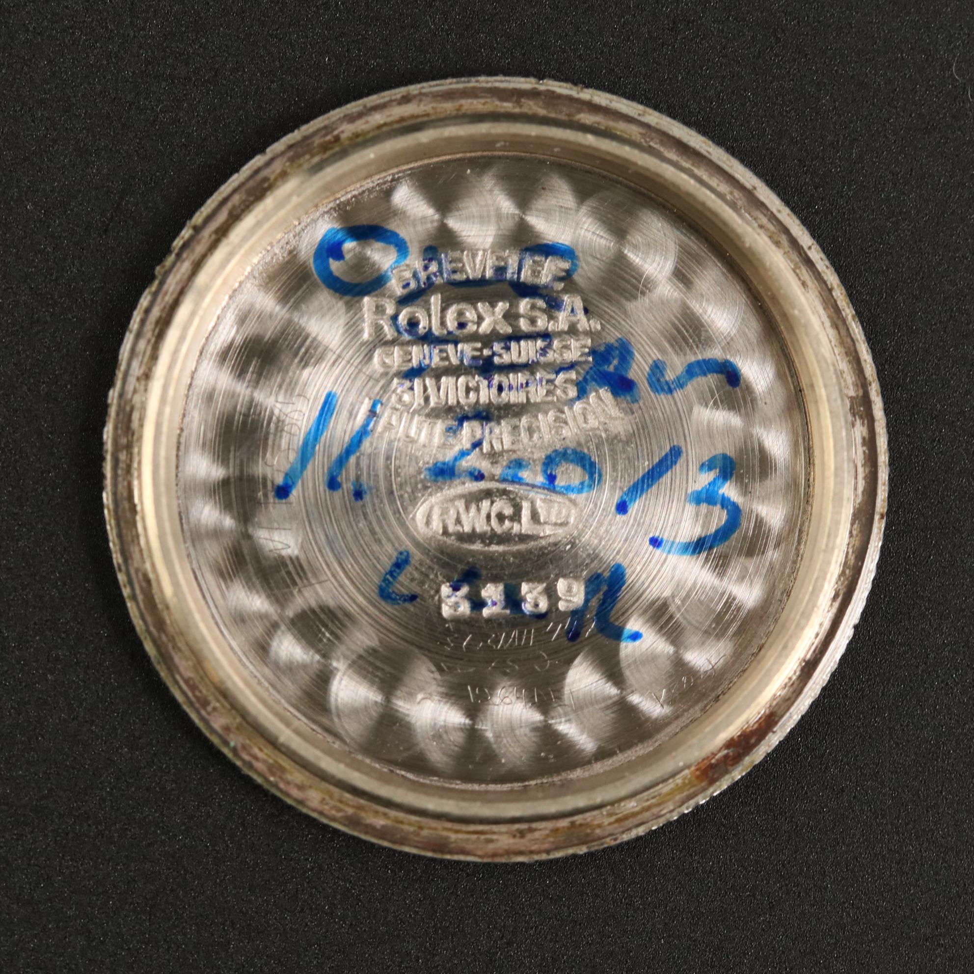 Rolex Oyster "Army" Stainless Steel Watch, Circa 1940