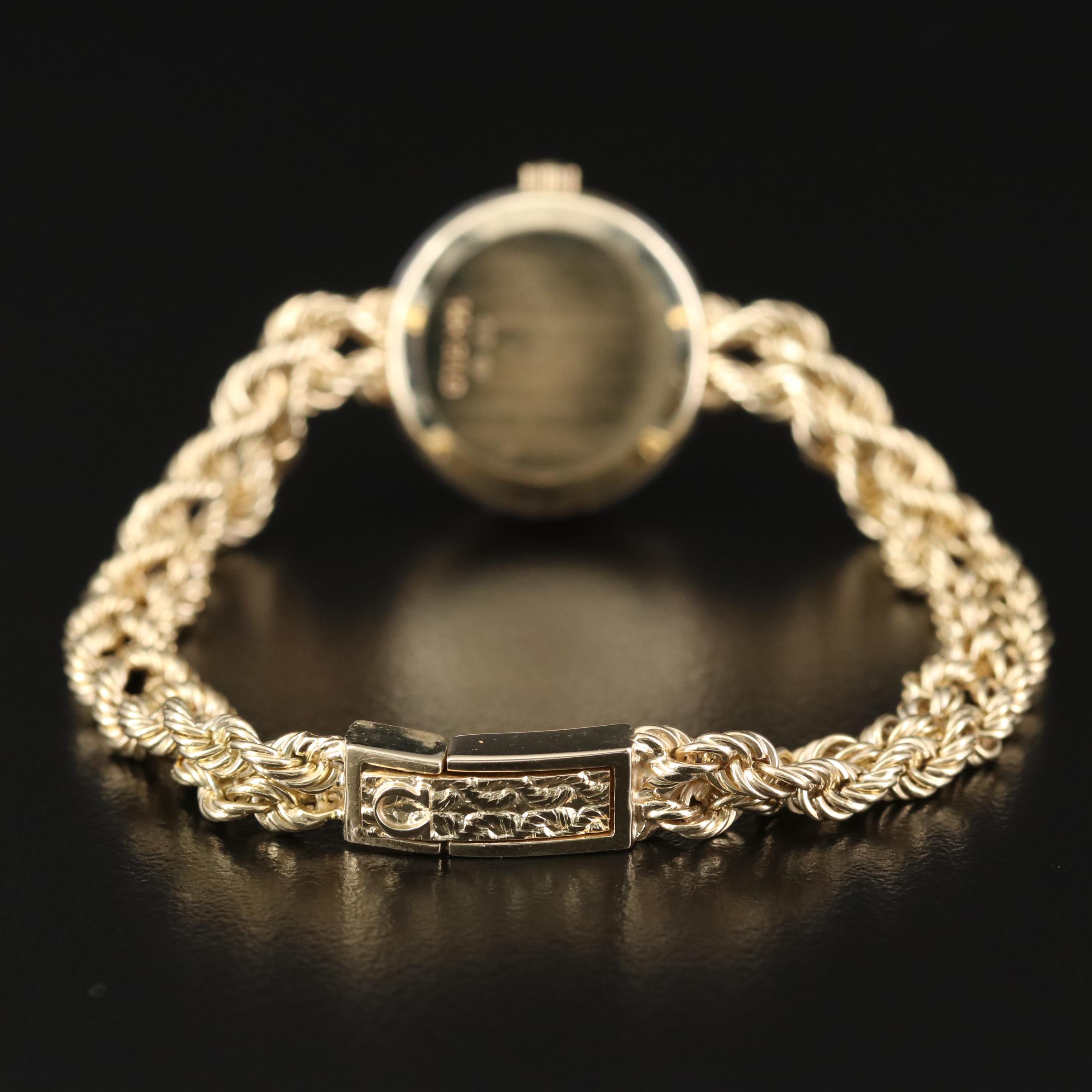 Omega 14K Gold and Diamonds Quartz Watch, Vintage