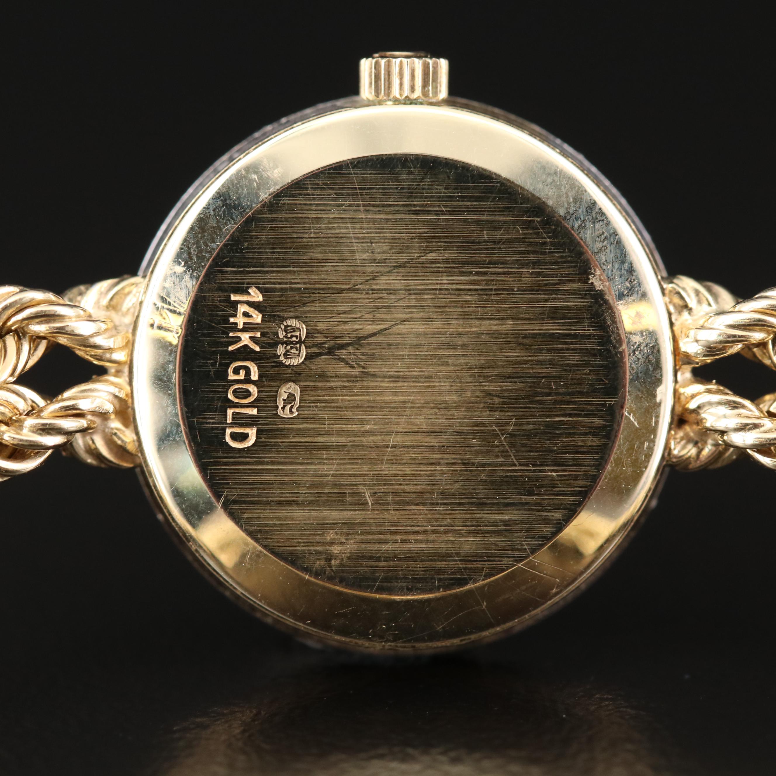 Omega 14K Gold and Diamonds Quartz Watch, Vintage