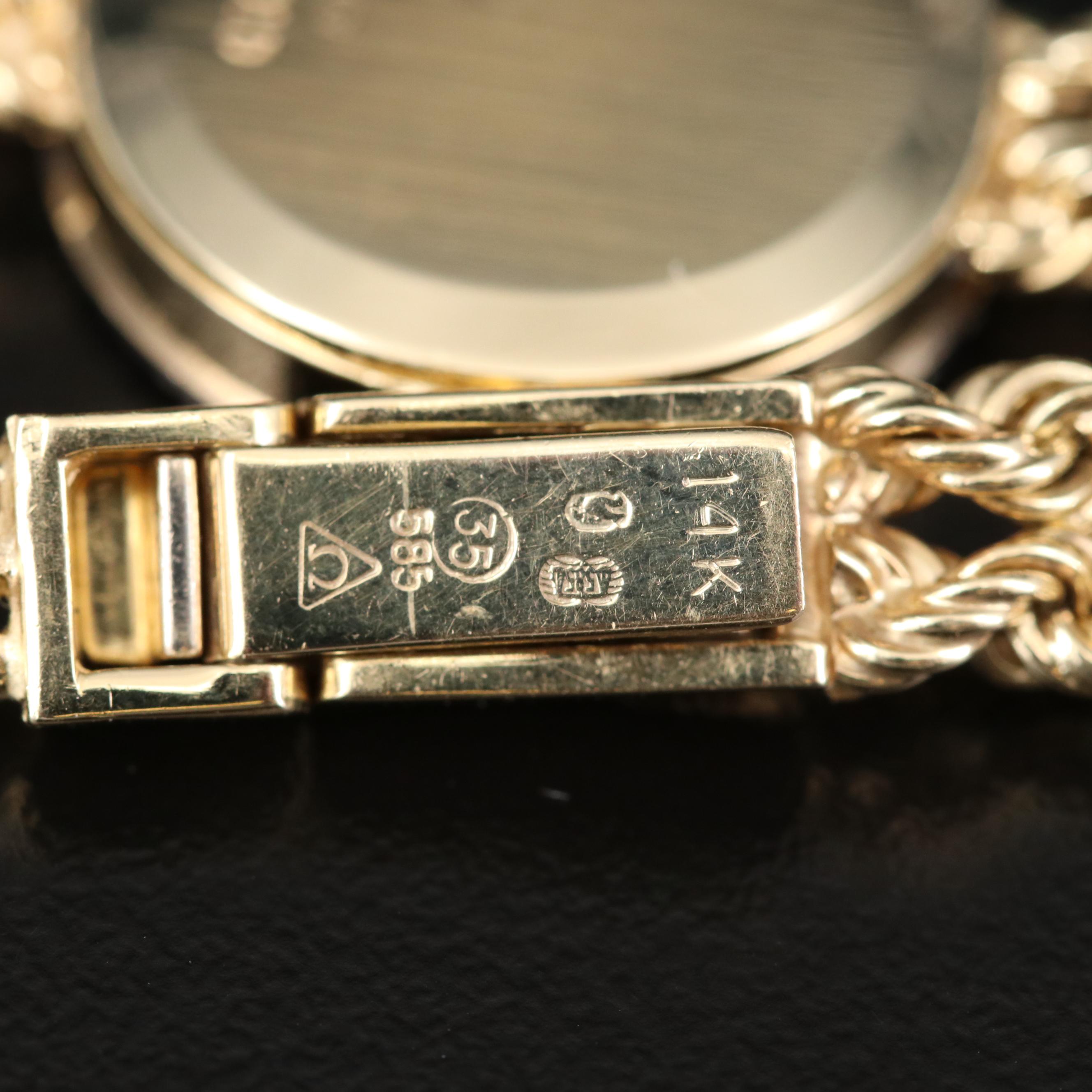 Omega 14K Gold and Diamonds Quartz Watch, Vintage