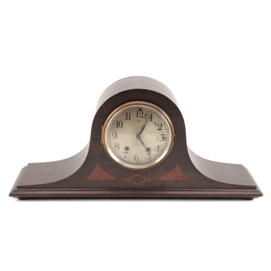 Seth Thomas Mahogany Tambour Mantel Clock, circa 1920