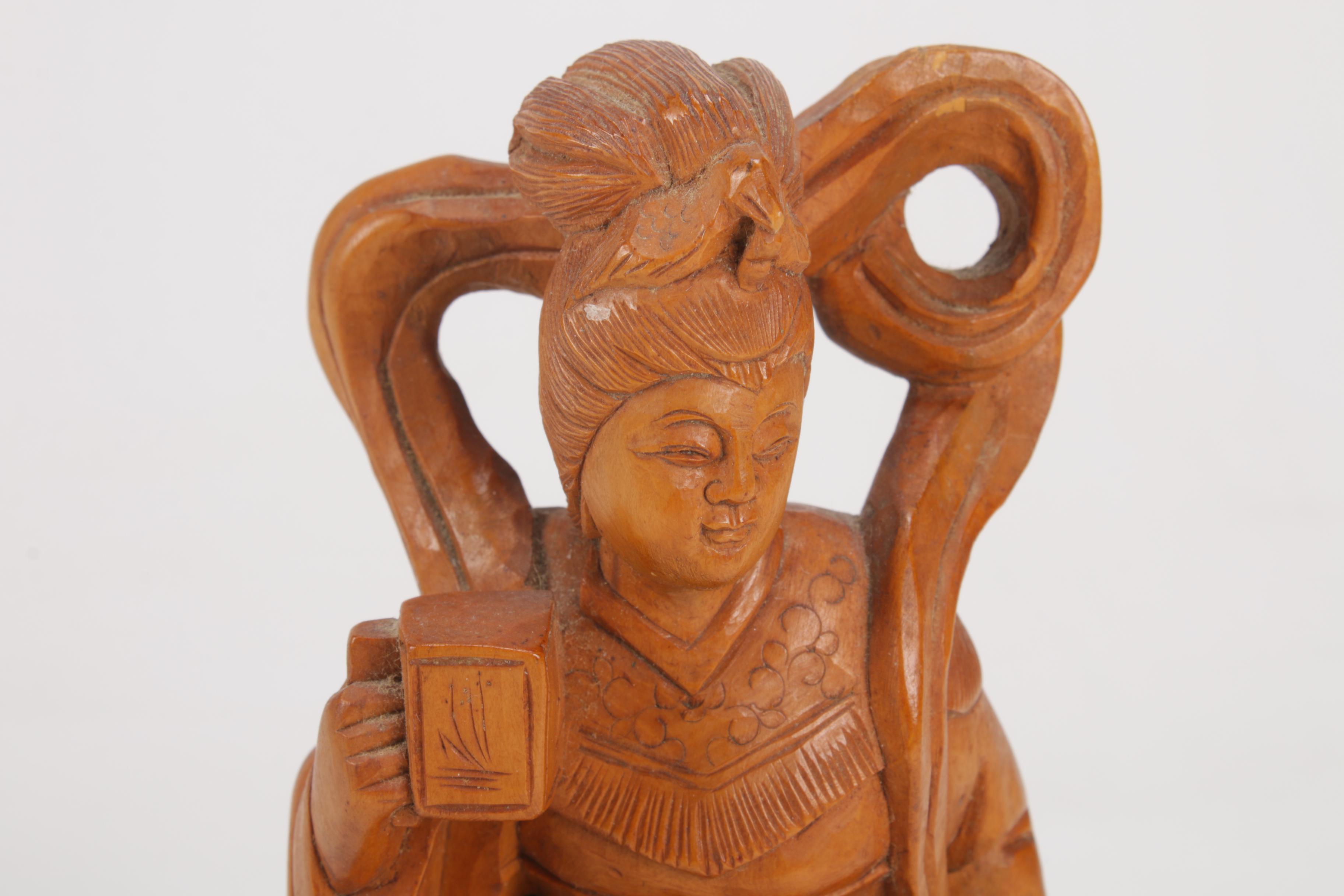 Chinese Boxwood Figural Carving, Mid-20th Century
