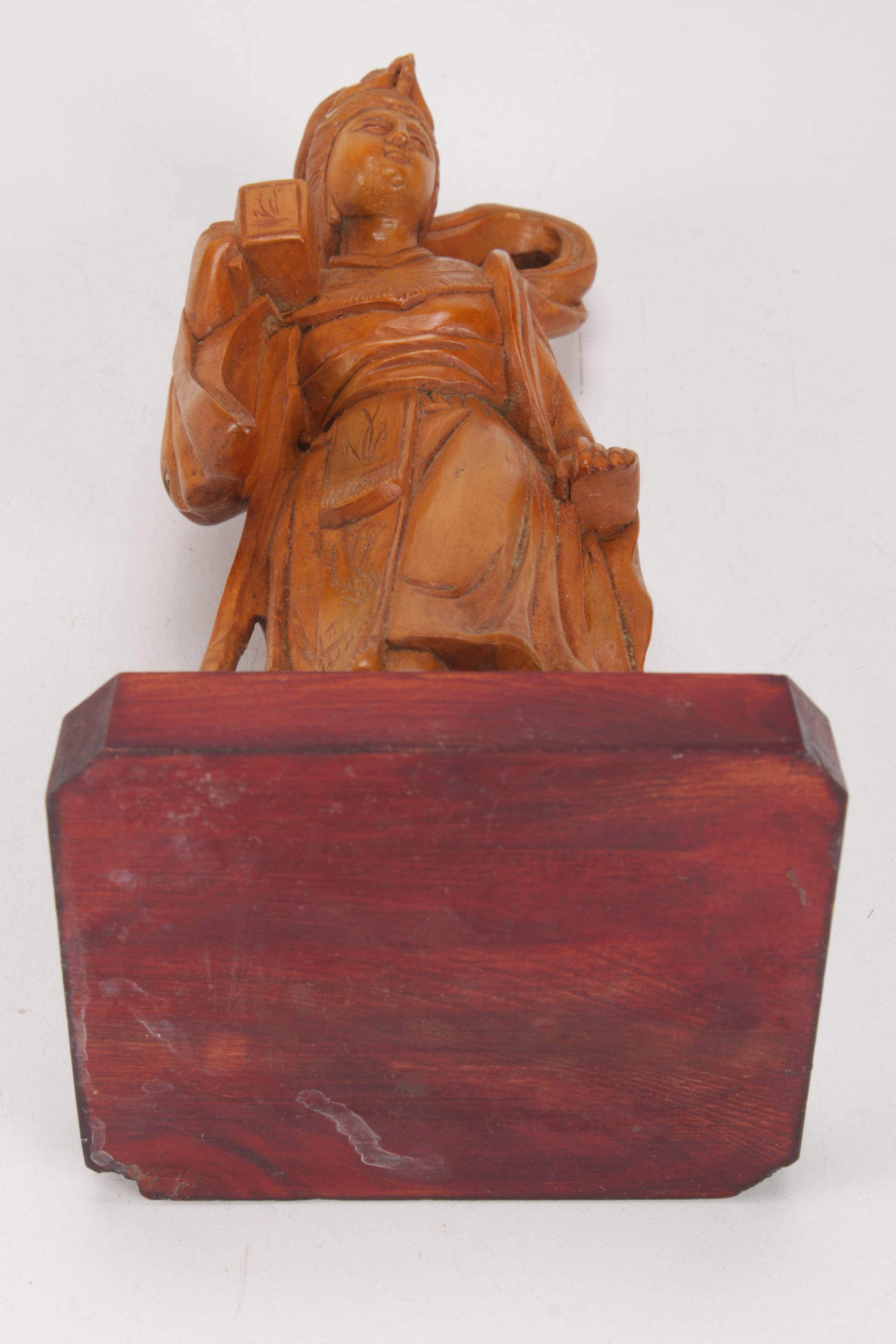 Chinese Boxwood Figural Carving, Mid-20th Century