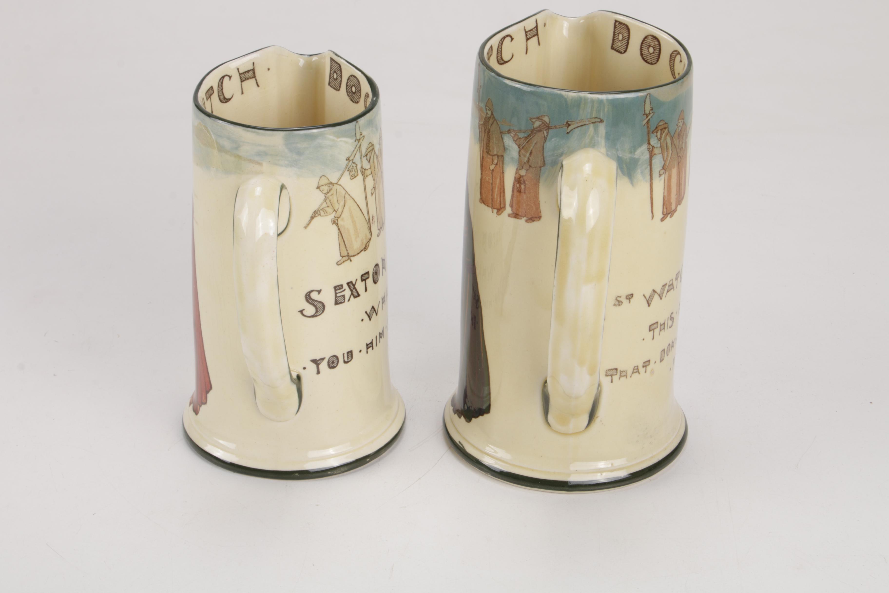 Royal Doulton “Doc Berry’s Watch” Earthenware Tankard Pitchers