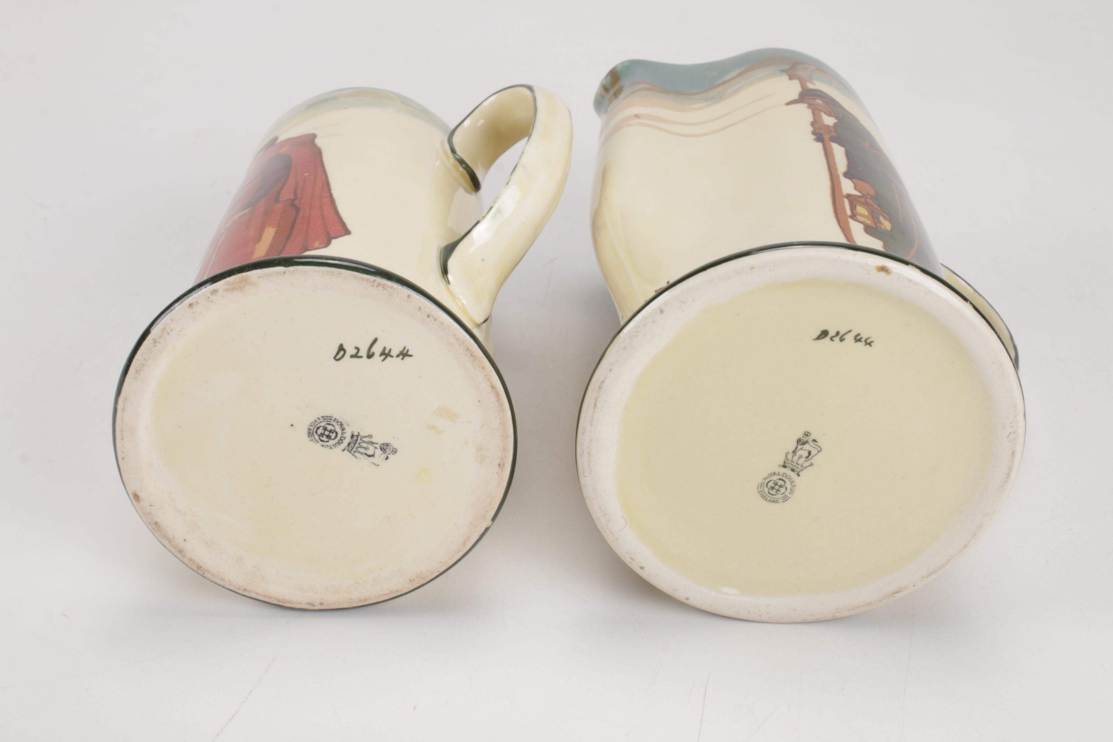 Royal Doulton “Doc Berry’s Watch” Earthenware Tankard Pitchers