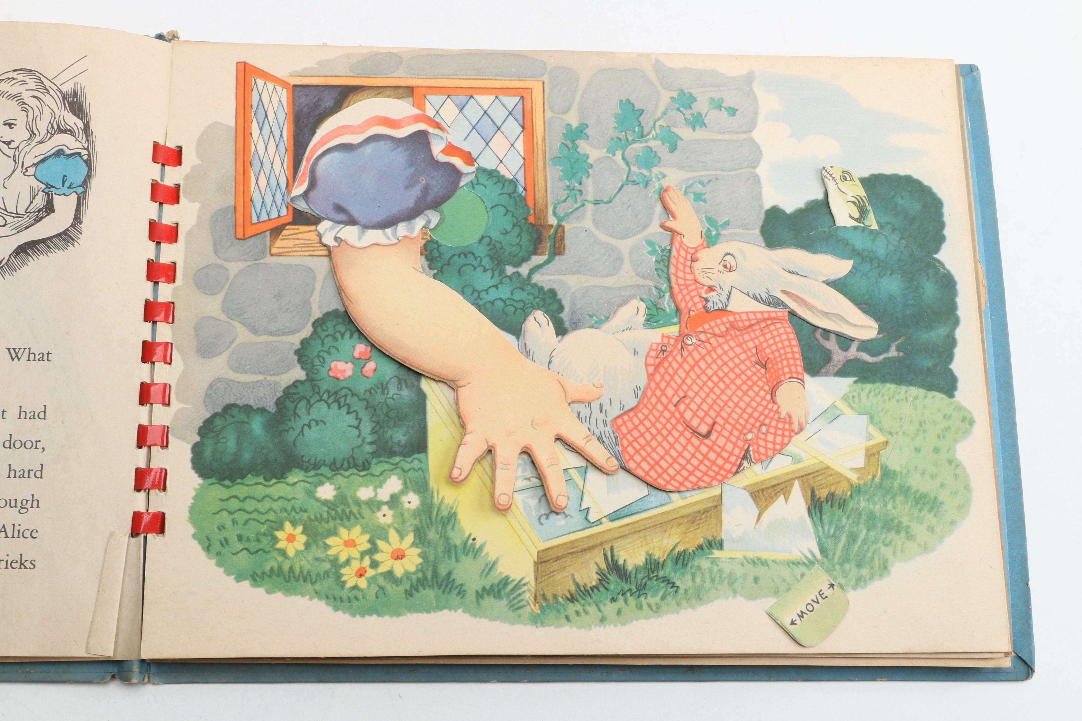 Manipulative Books "Alice in Wonderland" and "Peter Rabbit the Magician", 1940s