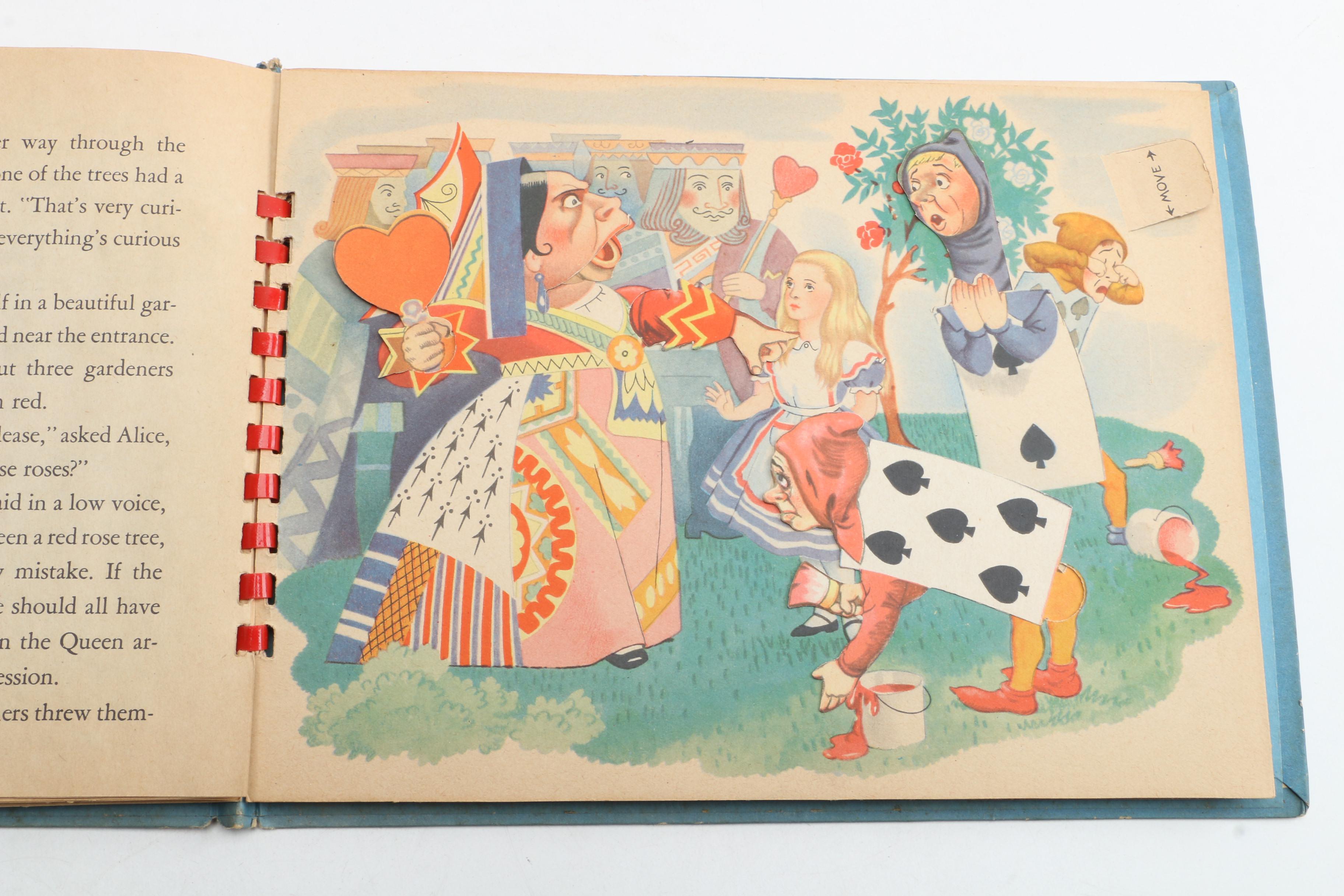 Manipulative Books "Alice in Wonderland" and "Peter Rabbit the Magician", 1940s