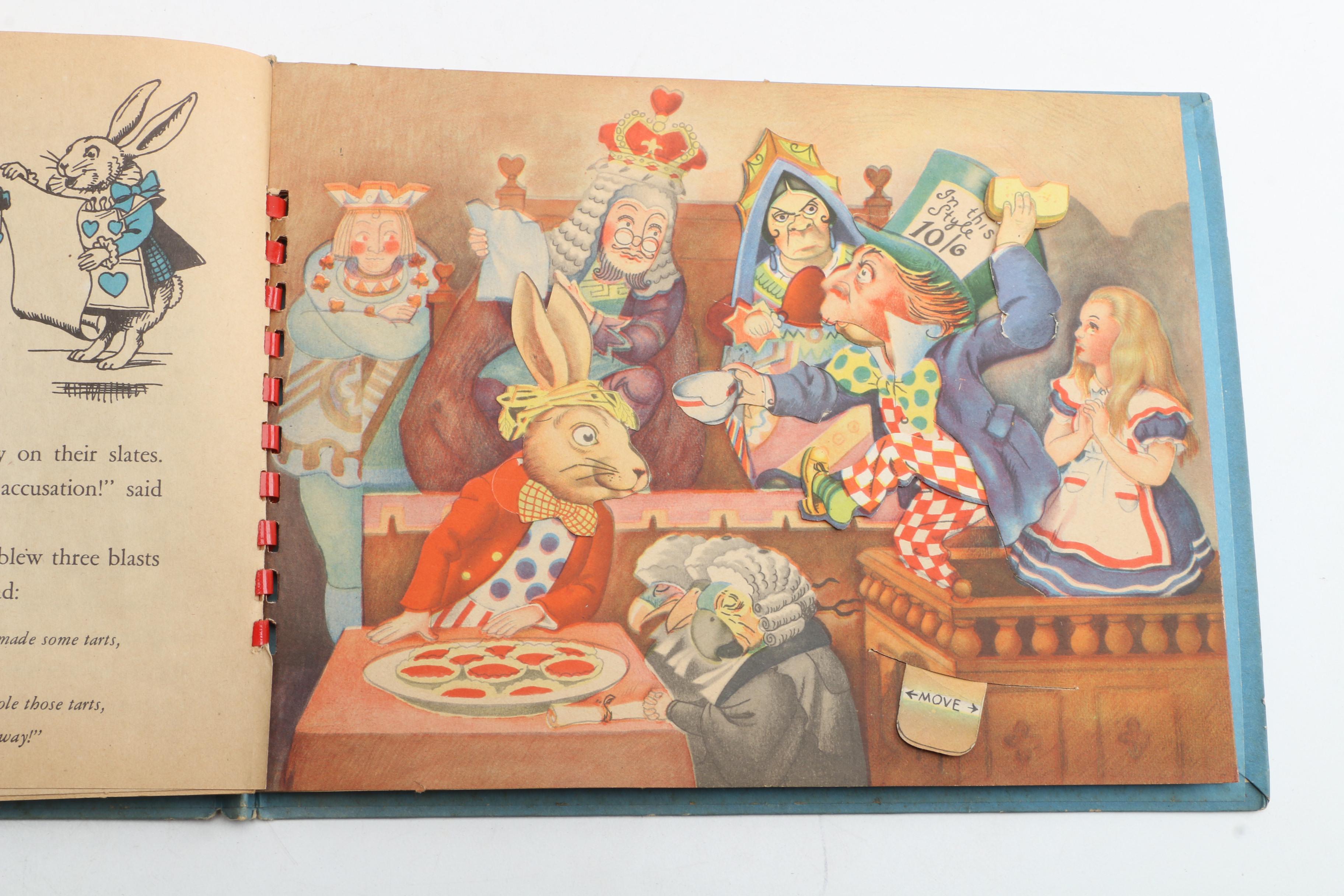 Manipulative Books "Alice in Wonderland" and "Peter Rabbit the Magician", 1940s