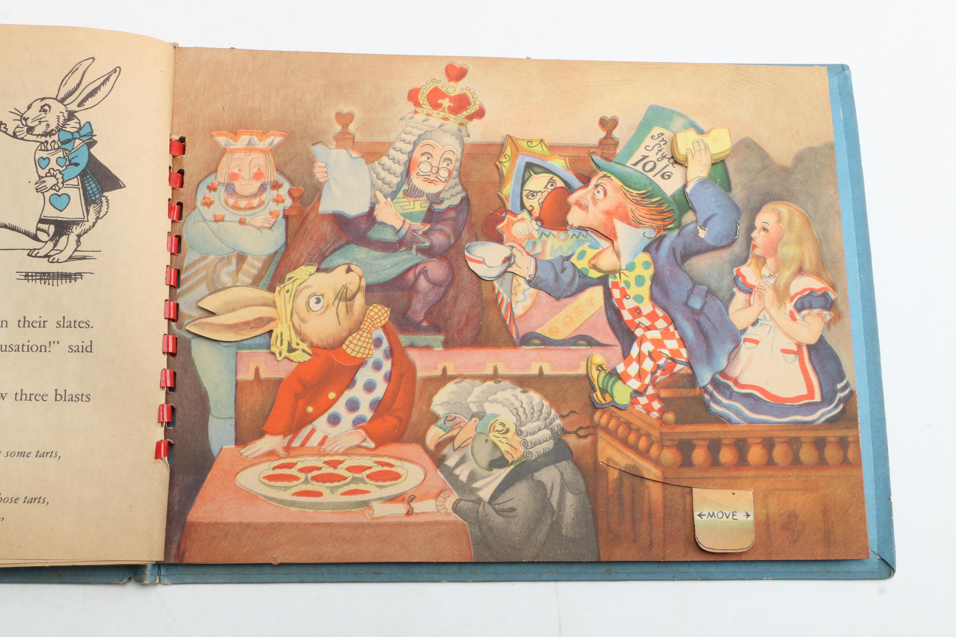 Manipulative Books "Alice in Wonderland" and "Peter Rabbit the Magician", 1940s