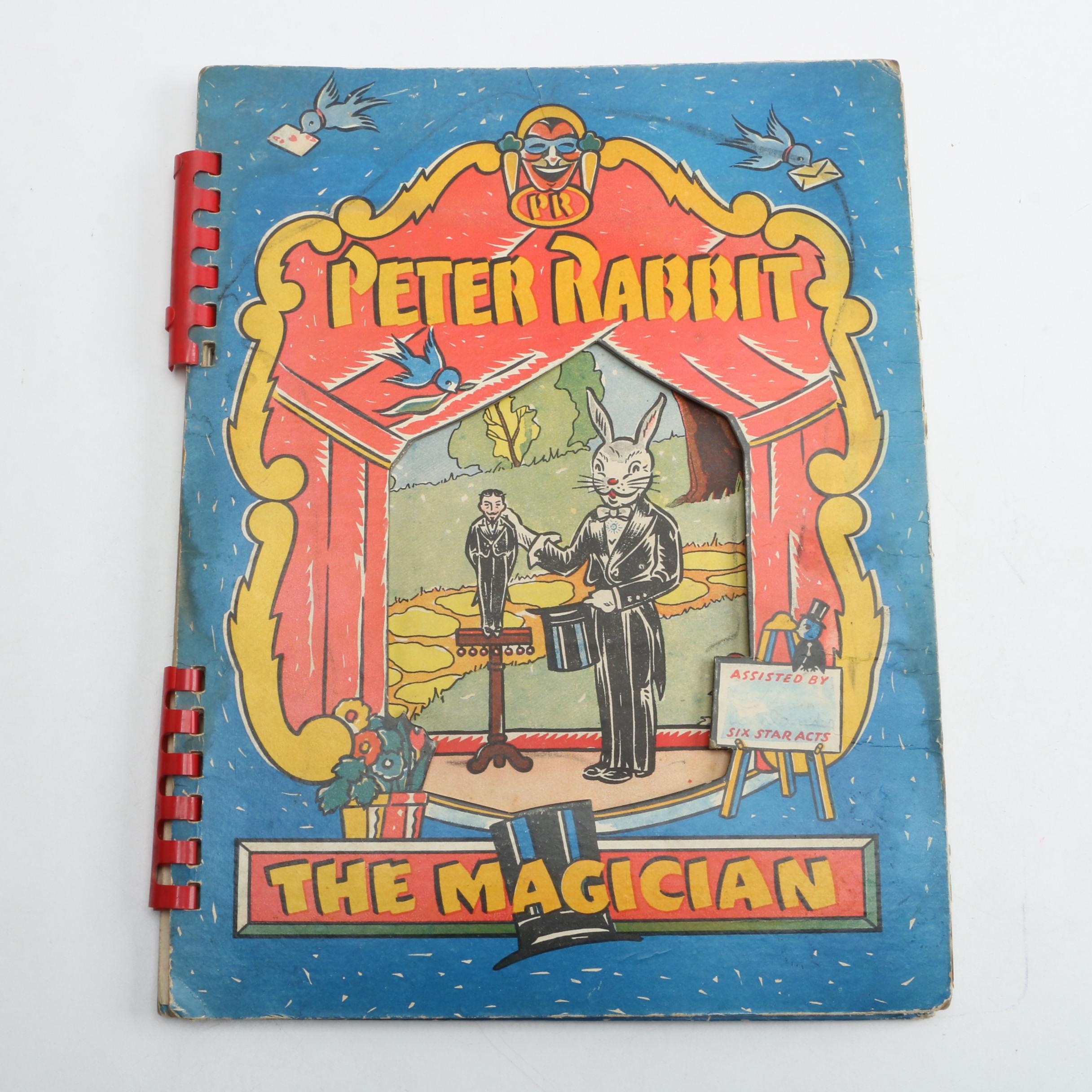 Manipulative Books "Alice in Wonderland" and "Peter Rabbit the Magician", 1940s