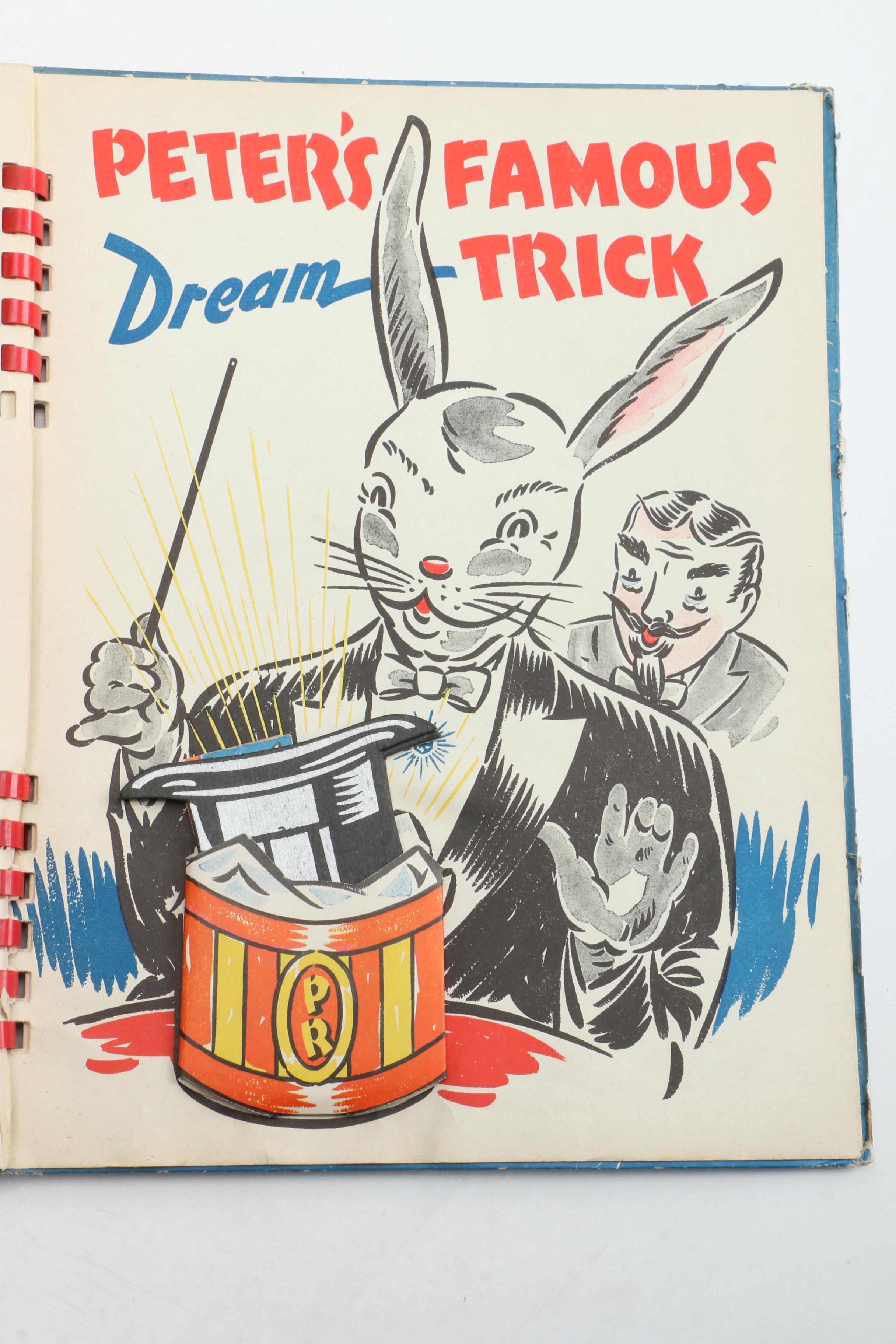 Manipulative Books "Alice in Wonderland" and "Peter Rabbit the Magician", 1940s