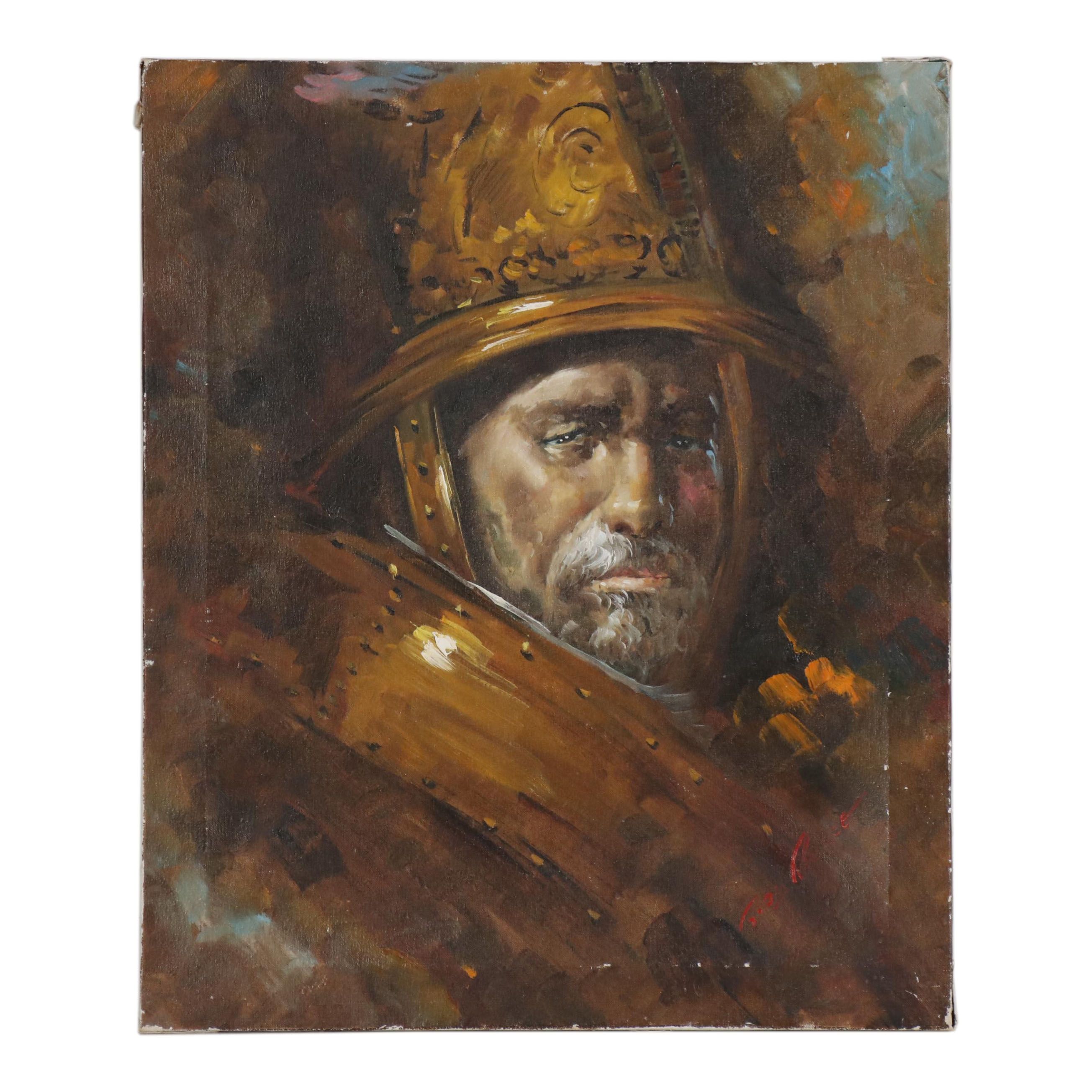Roy Pierce Oil Painting after "The Man with the Golden Helmet"
